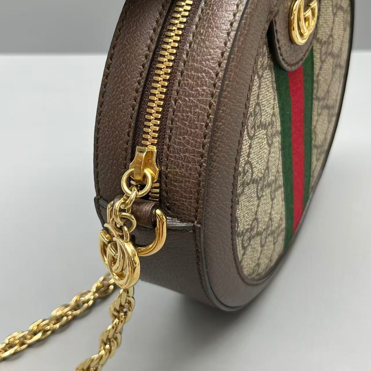 Gucci - Ophidia Round Mini Bag - Coated canvas and Leather - Brown - (mini)