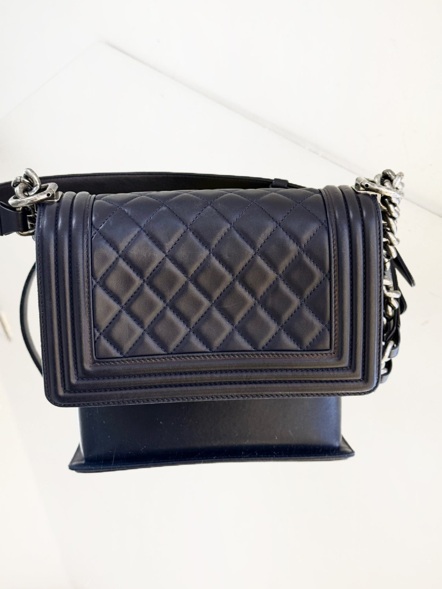 Chanel - Boy Bag Small - Lambskin leather - Navy - (small)
