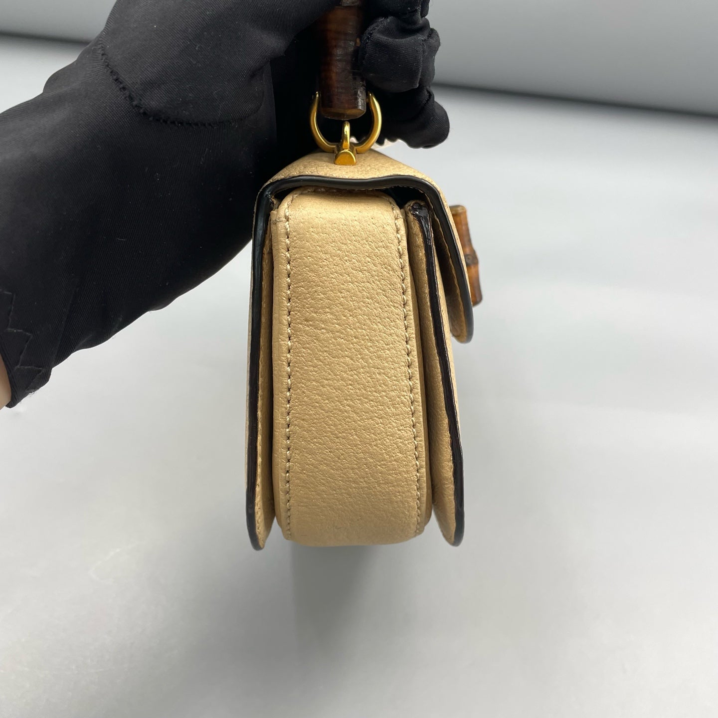 Gucci - Diana Bamboo Mini Top Handle Shoulder Bag - Grained leather - Milk Tea Beige with Gold-Tone Hardware - (Mini)