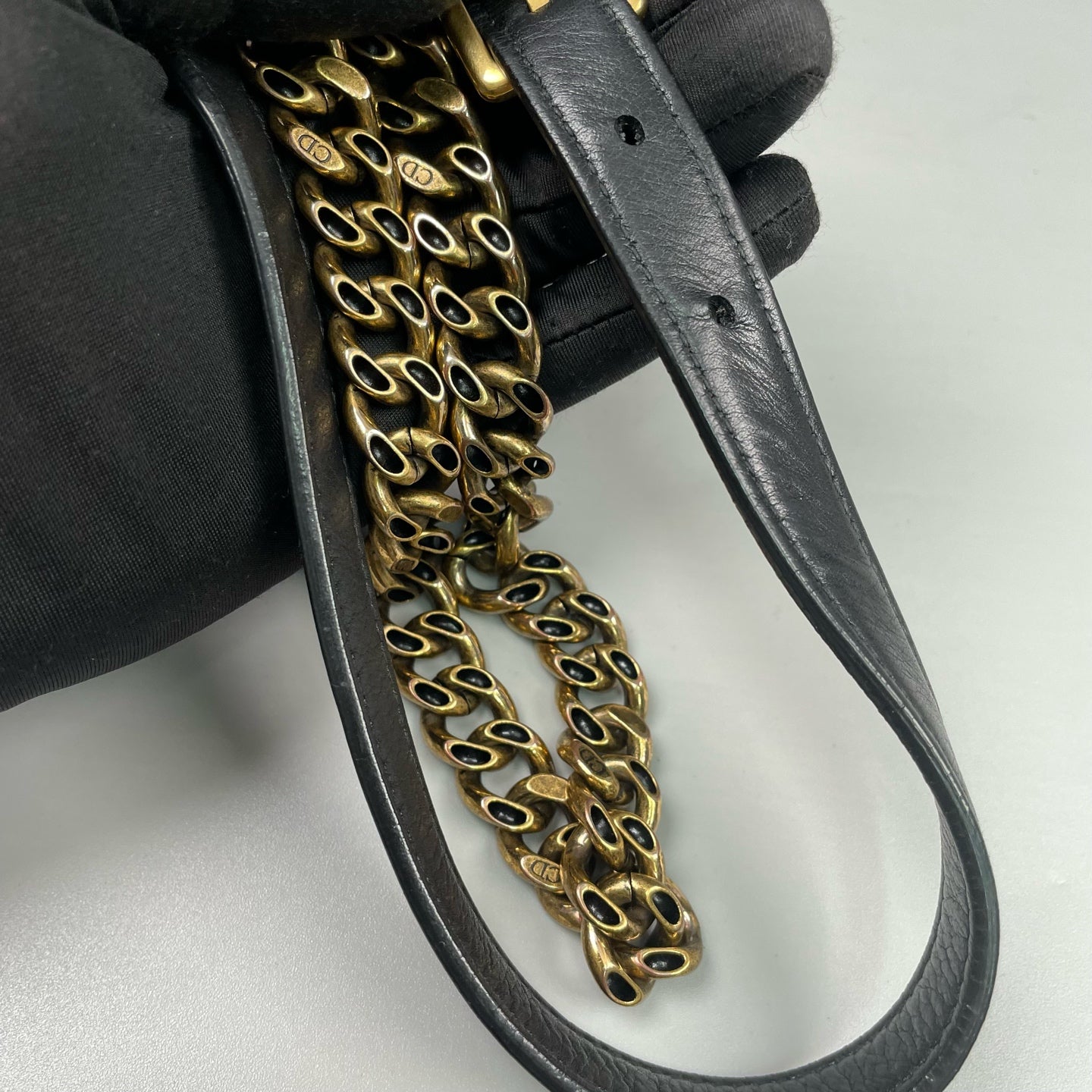 Dior - Diorama Shield Flap Bag - Leather - Black - (medium)