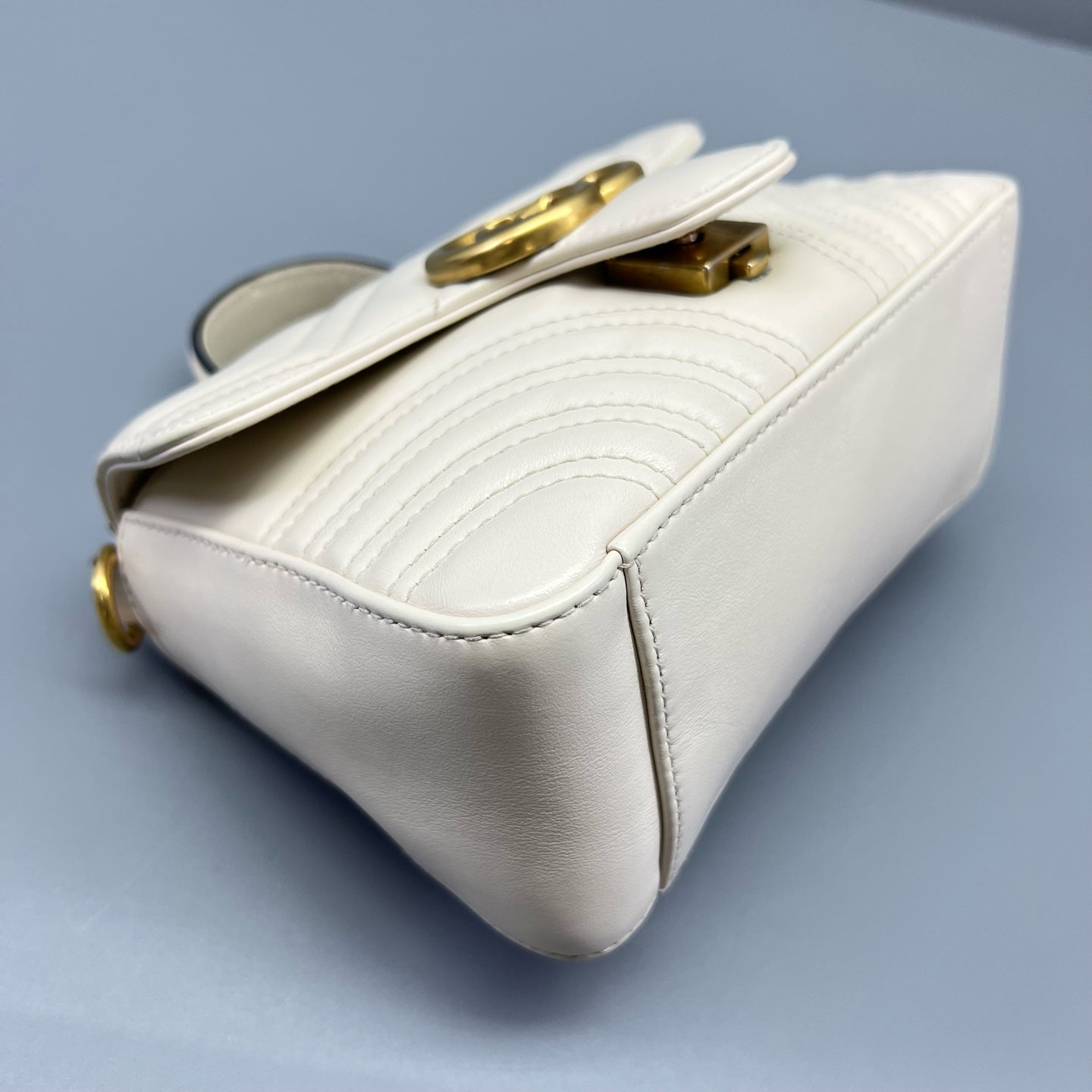 Gucci - GG Marmont Mini Top Handle Bag - Leather - White - (mini)