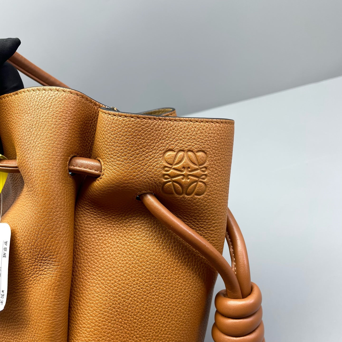 Loewe - Flamenco Drawstring Tote - Grained calfskin leather - Caramel - (medium)