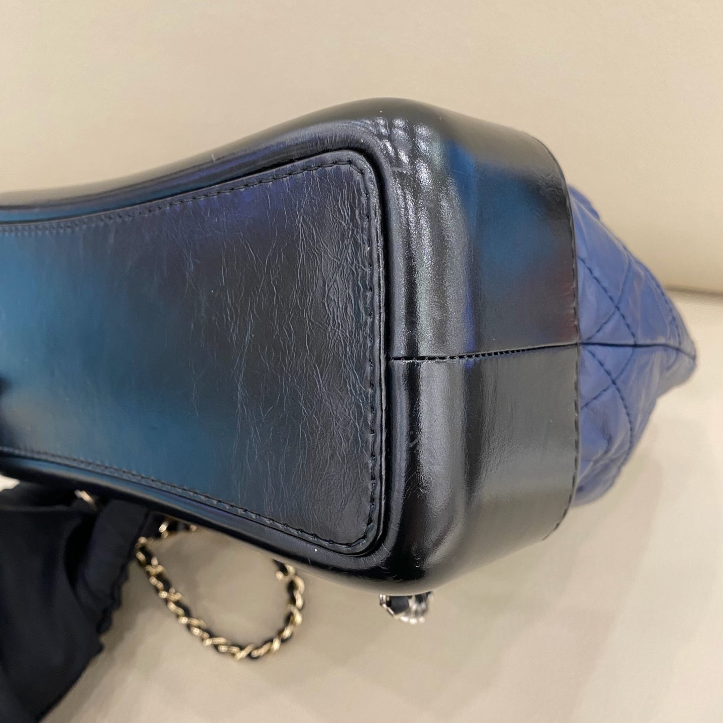 Chanel - Gabrielle Backpack Small - Aged calfskin and smooth calfskin leather - Blue and Black - (small)