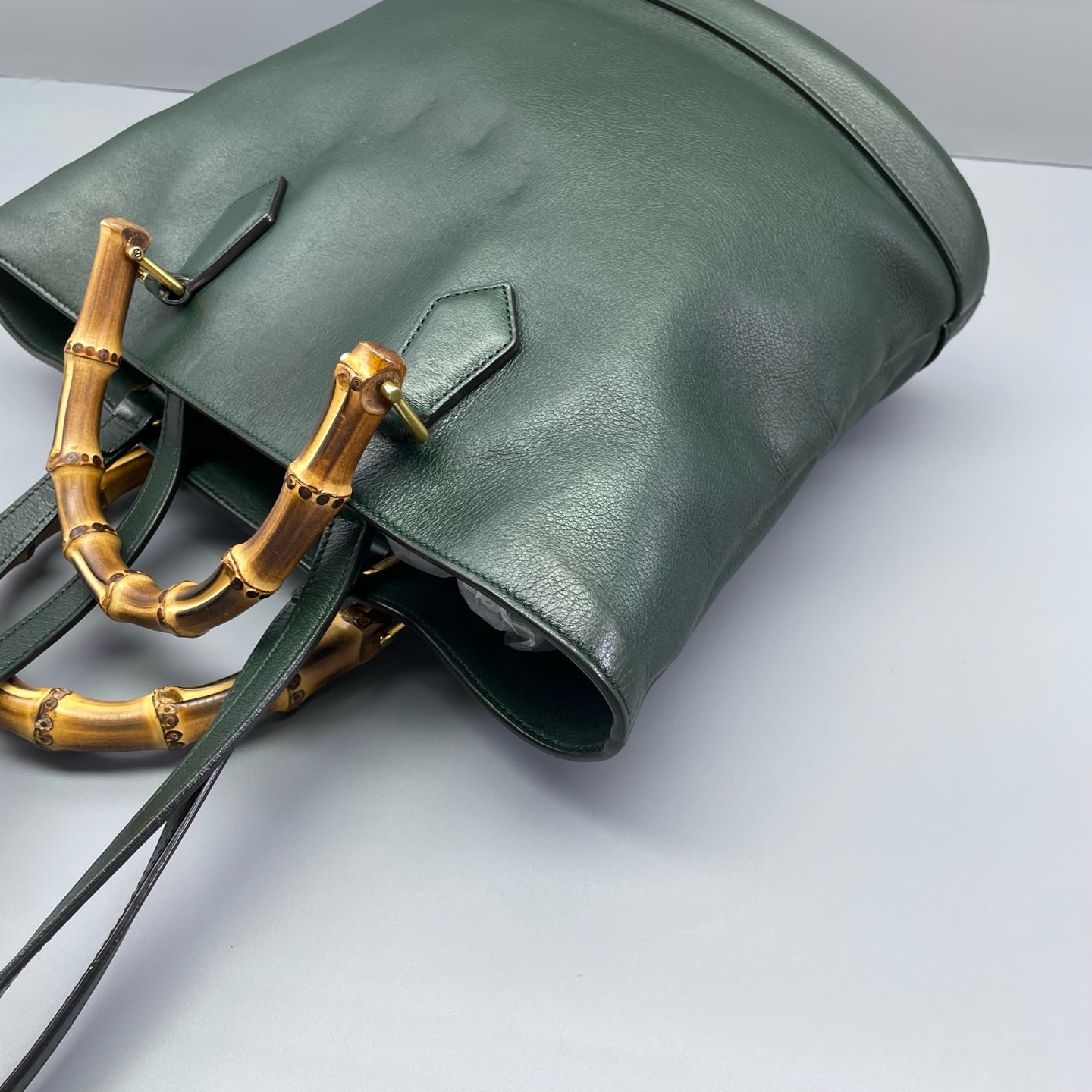 Gucci - Bamboo Top Handle Tote - Grained leather - Green - (Medium)