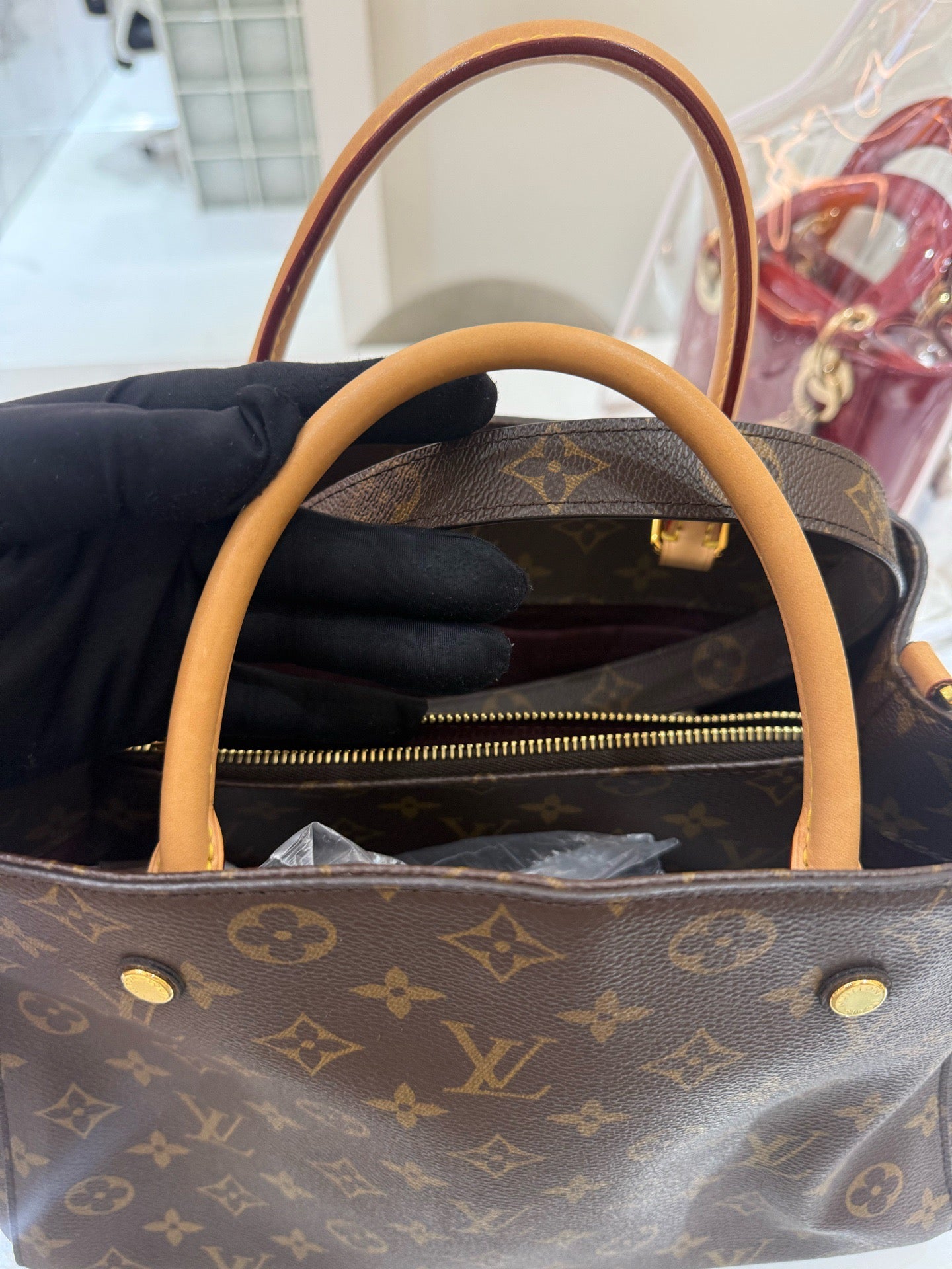 Louis Vuitton - Montaigne MM - Monogram canvas, Vachetta leather trim - Brown - (Medium)