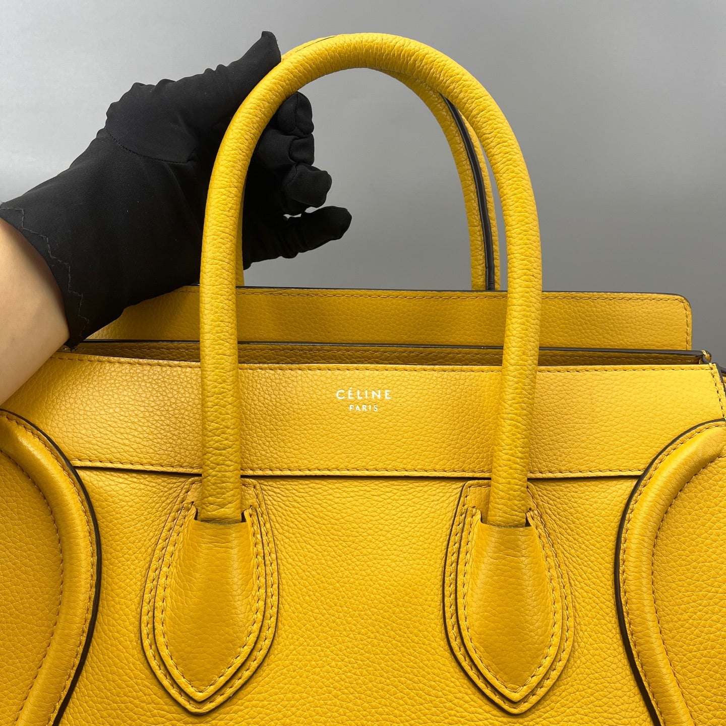 Celine - Luggage Mini - Grained calfskin leather - Yellow - (mini)