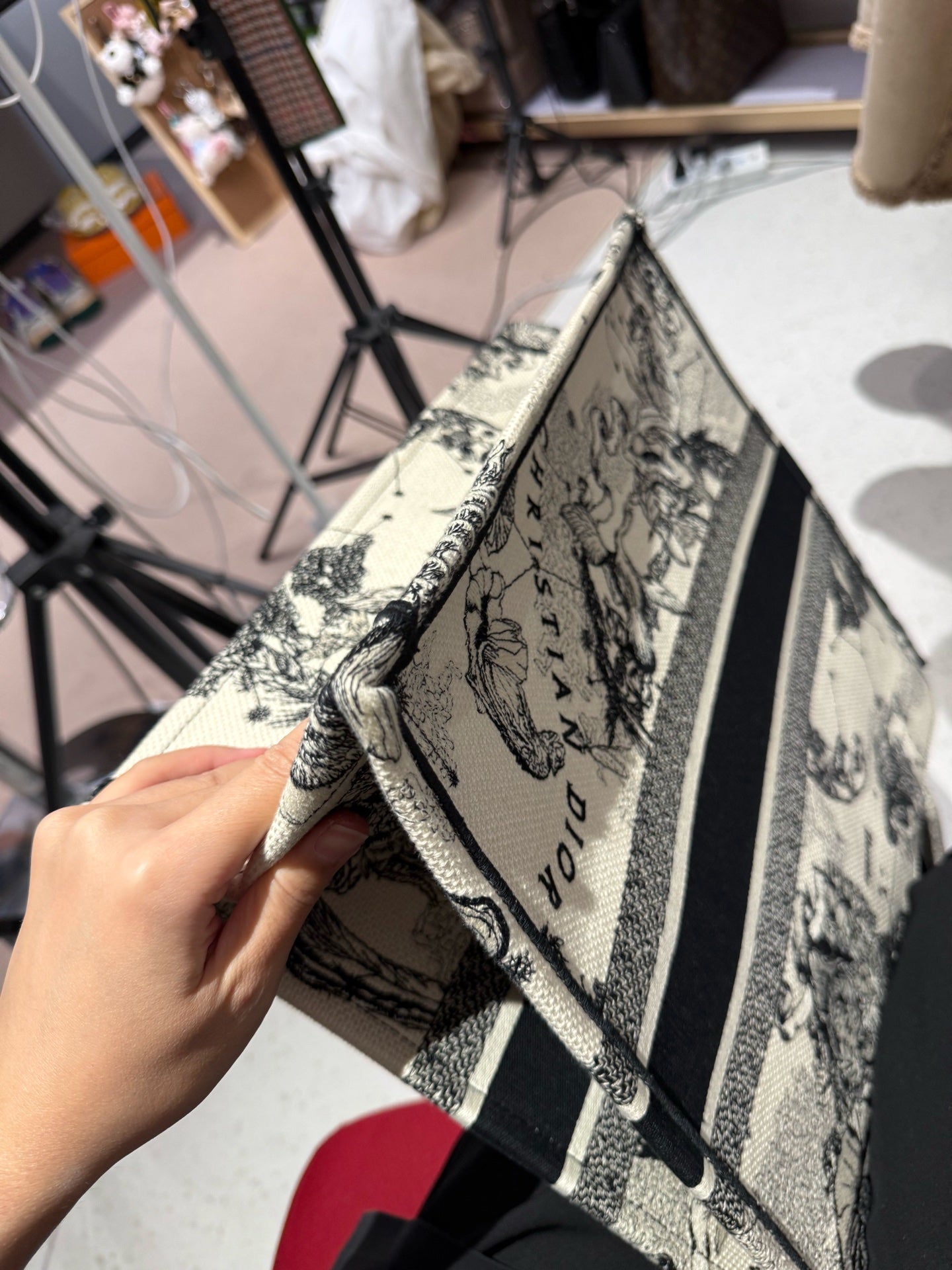 Dior - Book Tote - Embroidered canvas - Beige - (Large)