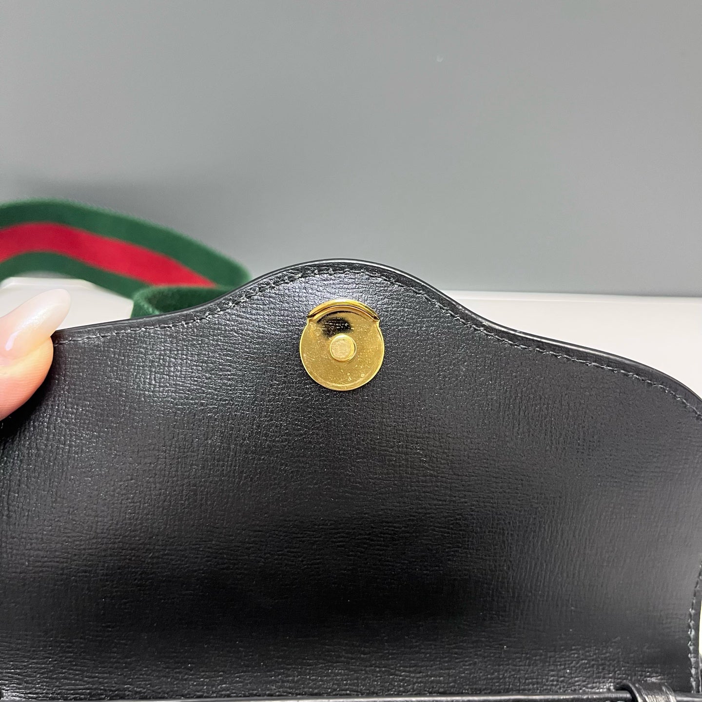 Gucci - Horsebit 1955 Wallet on Chain (WOC) - Grained leather - Black - (mini)