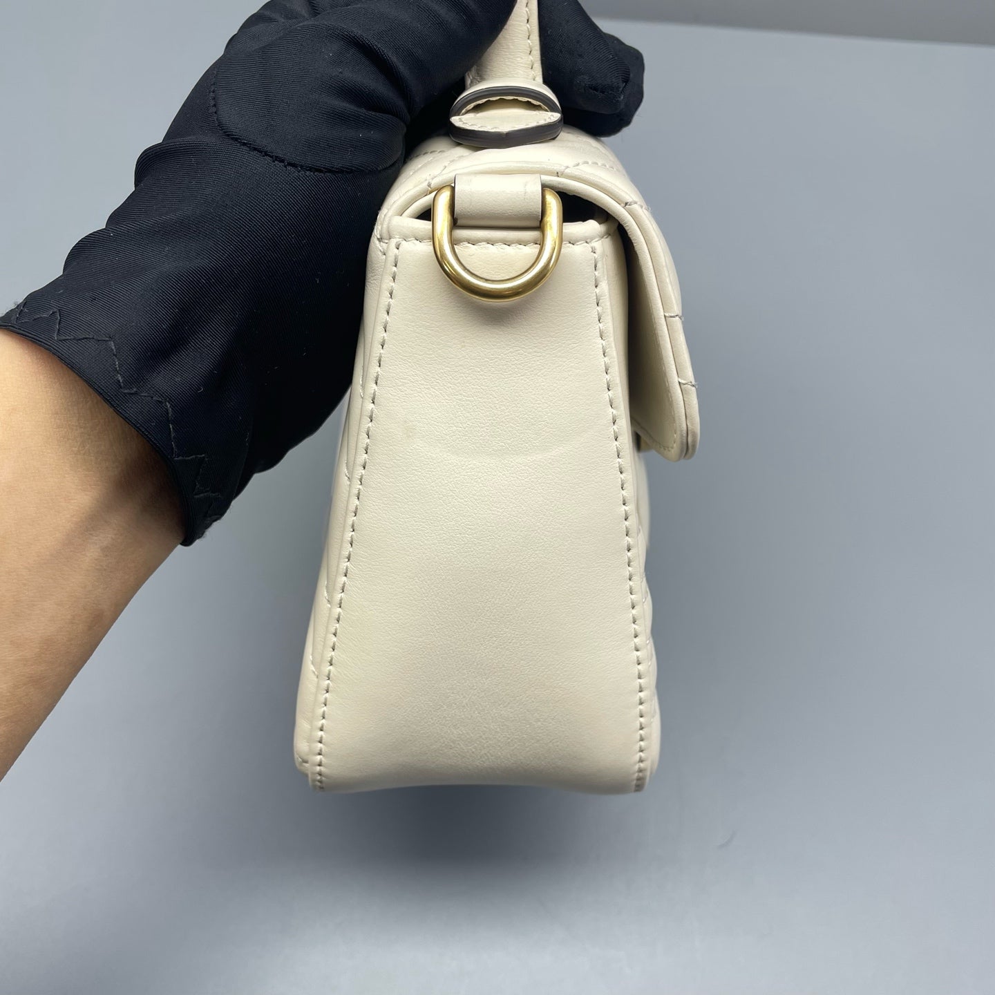 Gucci - GG Marmont Mini Top Handle Bag - Leather - White - (mini)