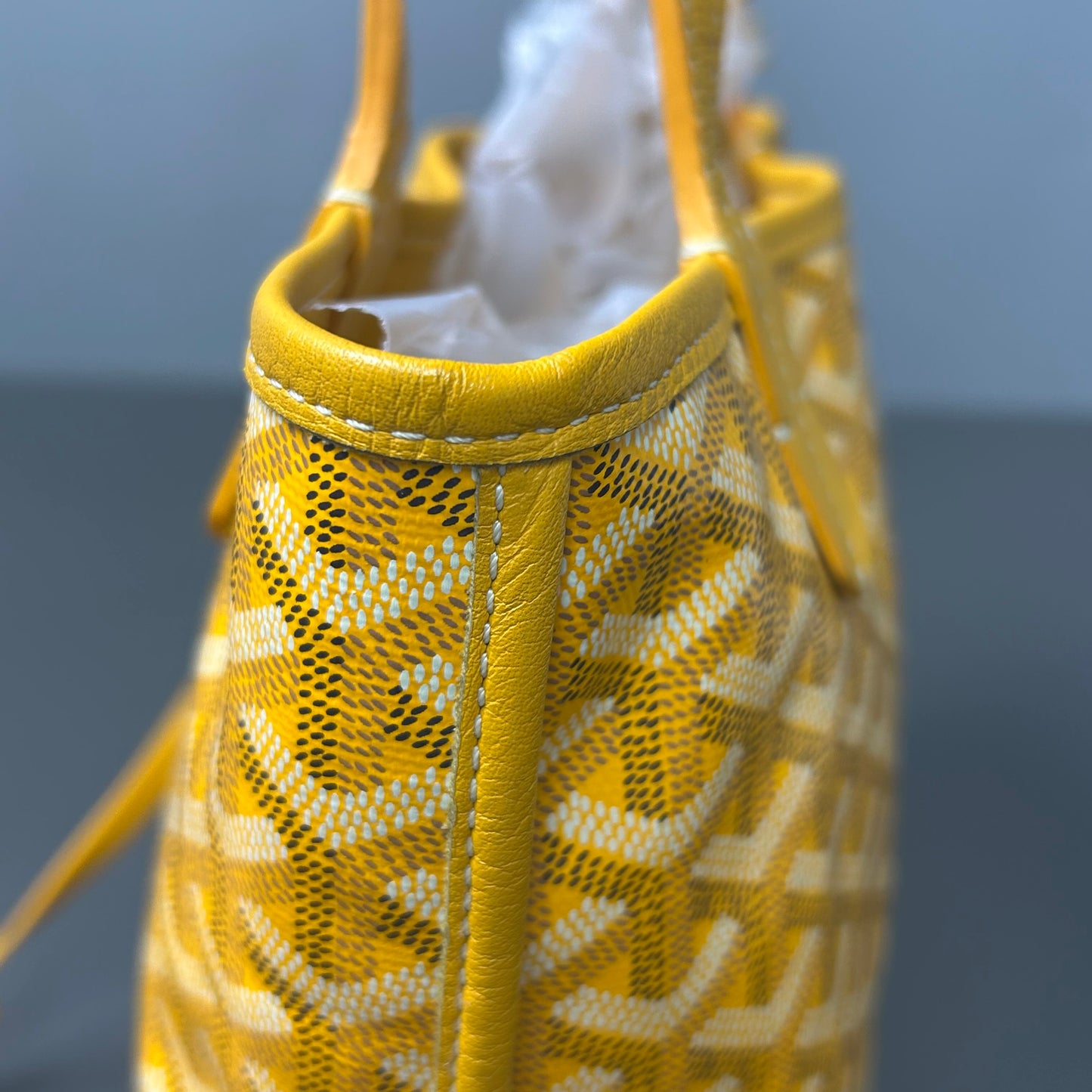 Goyard - Anjou Mini Reversible Tote - Goyardine canvas with leather trim - Yellow - (mini)