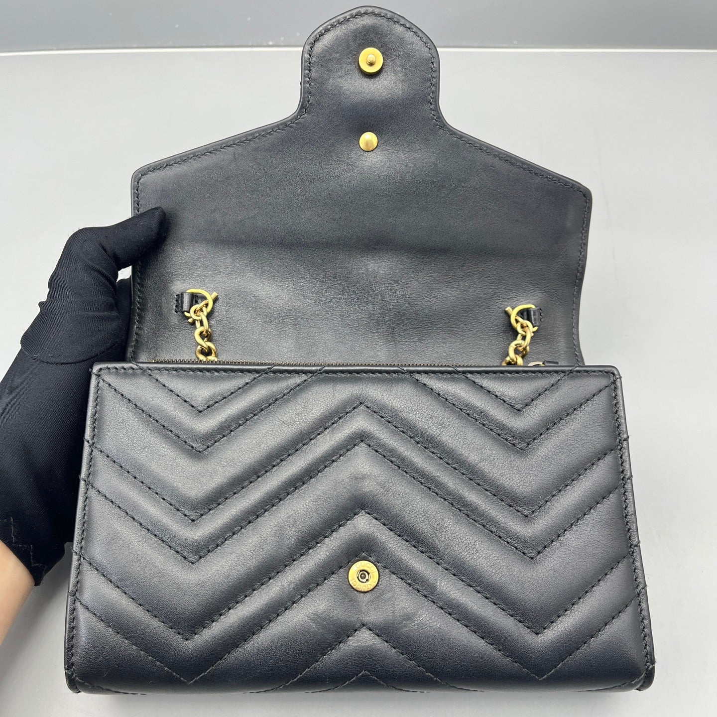 Gucci - Marmont Wallet on Chain - Leather - Black - (mini)