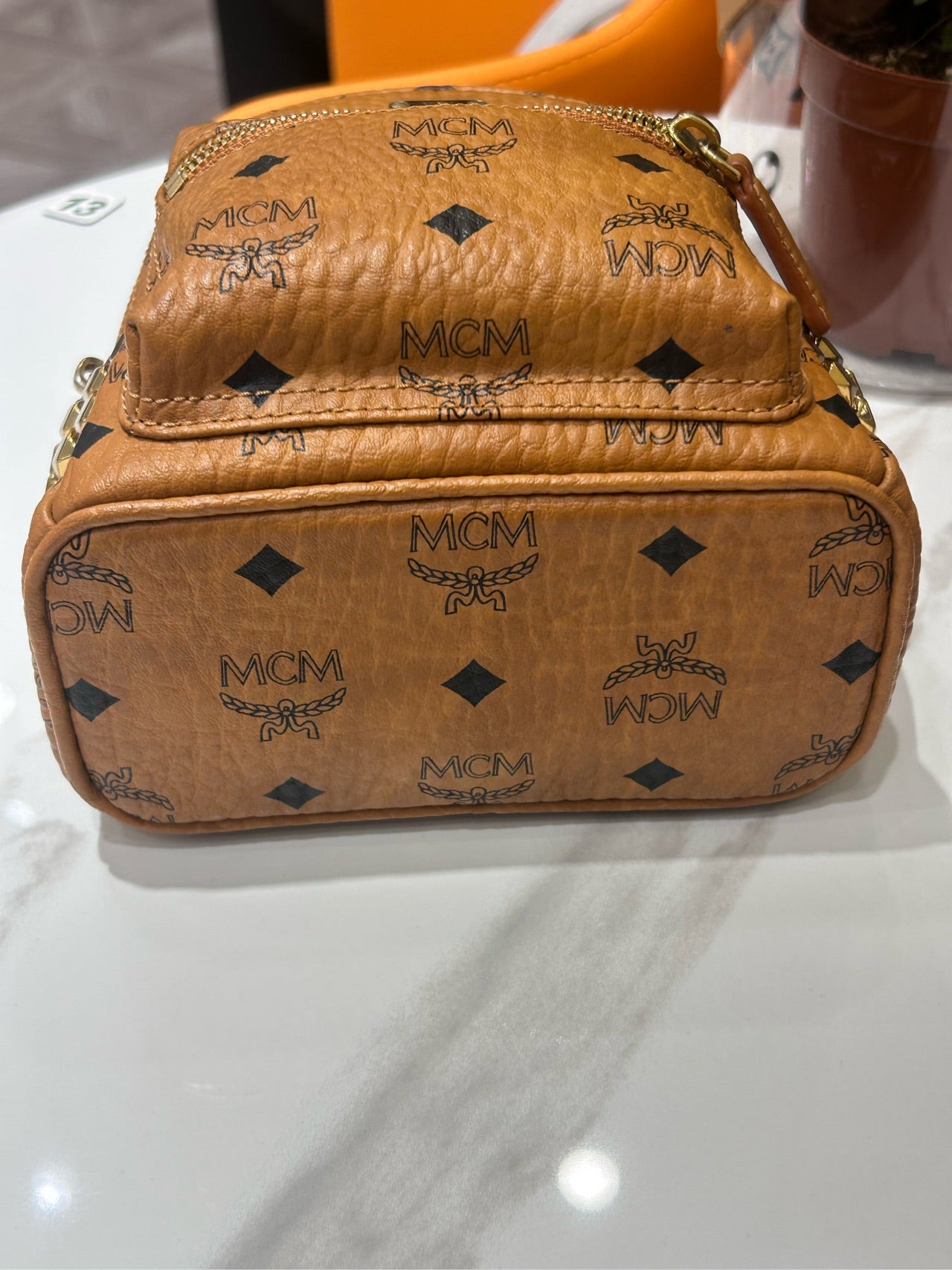 MCM - Stark Mini Backpack 1093N - Visetos coated canvas - Cognac - (mini)