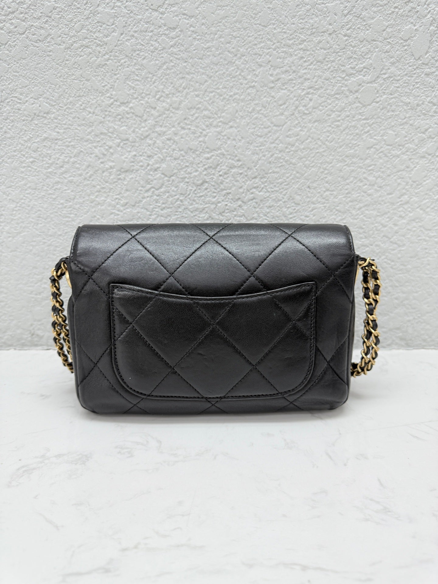 Chanel - Mini Flap Bag - Lambskin leather - Black - (mini)