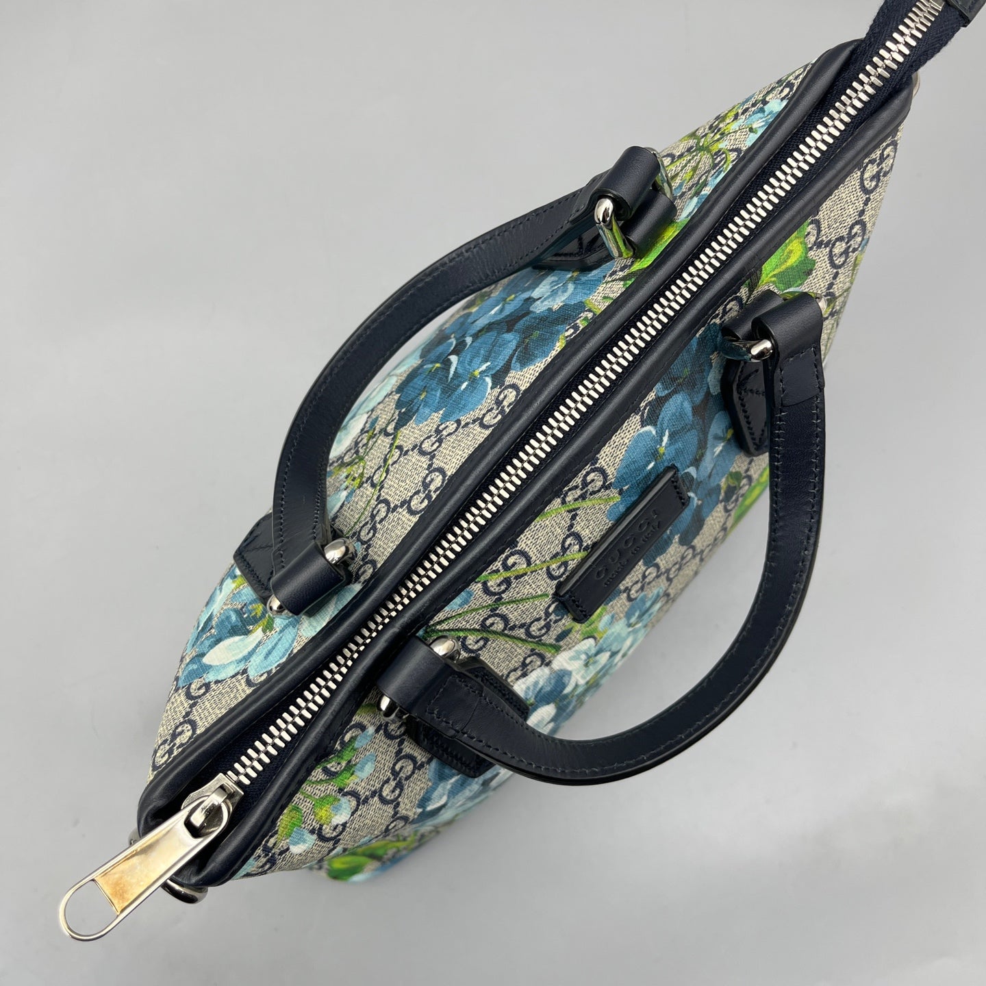 Gucci - Small GG Supreme Flora Tote Bag - Coated canvas and Leather - Blue - (Small)