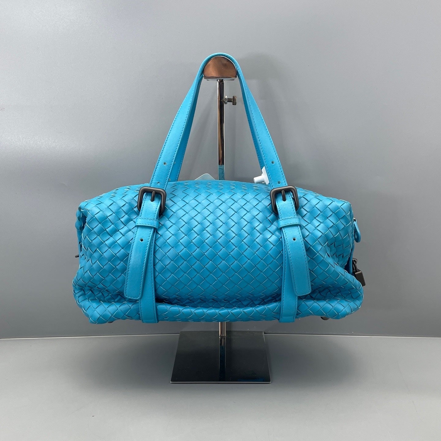 Bottega Veneta - Intrecciato Boston Bag - Leather - Blue - (medium)