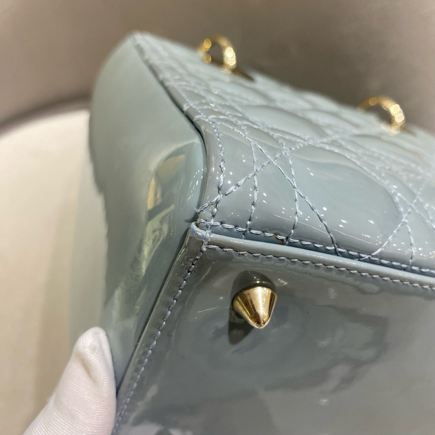 Dior - Lady Dior - Patent leather - Grey - (Medium)