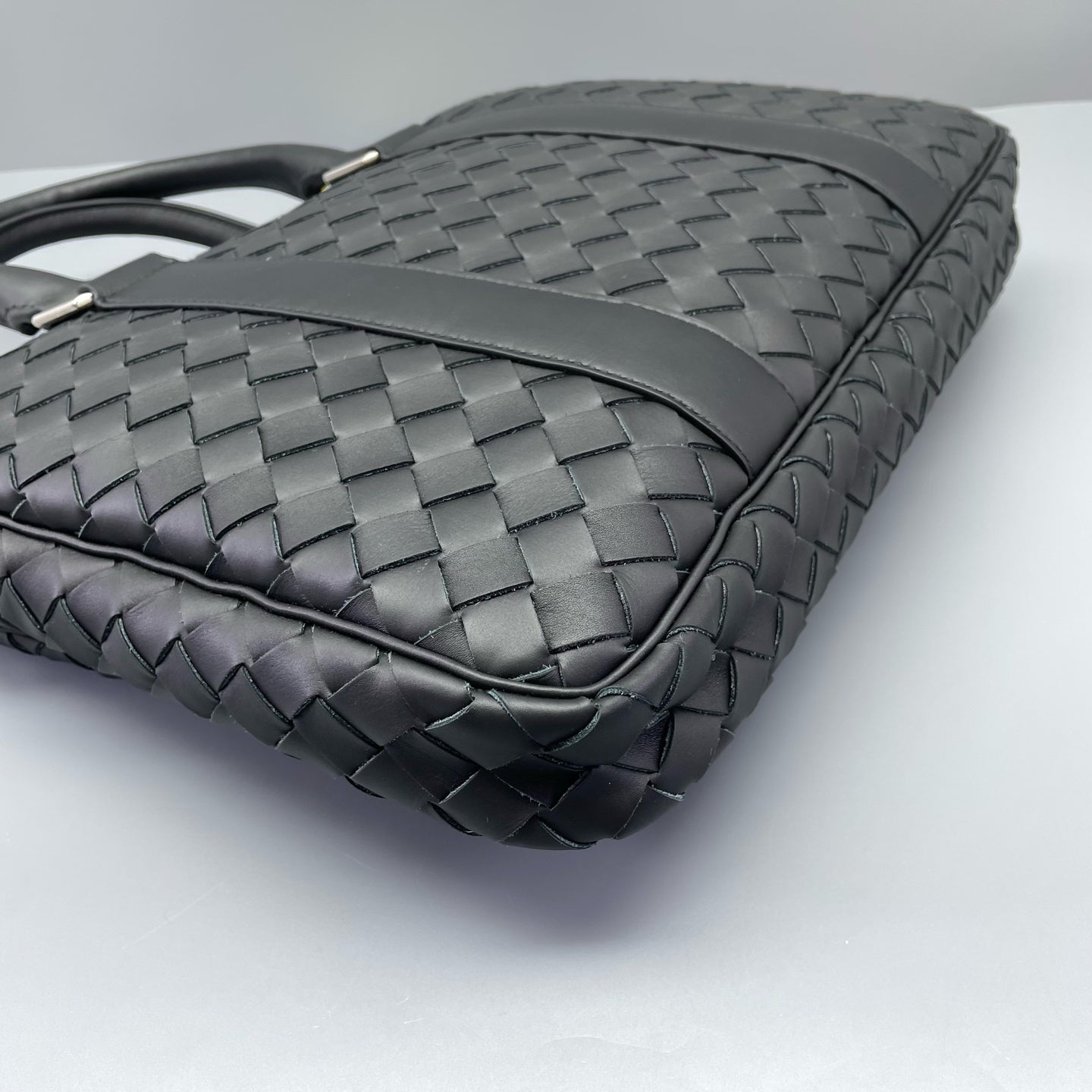 Bottega Veneta - Intrecciato Woven Briefcase - Leather - Black - (small)