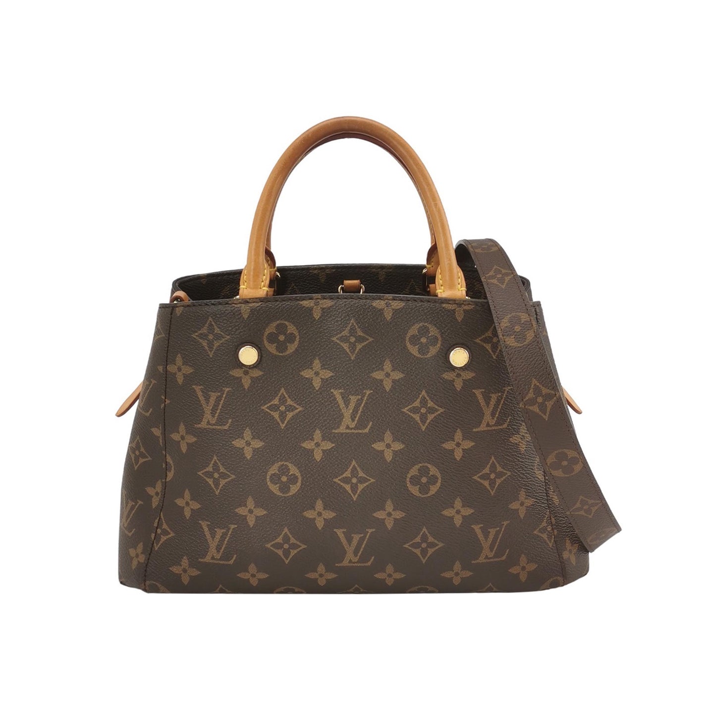 Louis Vuitton - Montaigne BB - Monogram coated canvas, Vachetta leather trim - Brown - (Small)