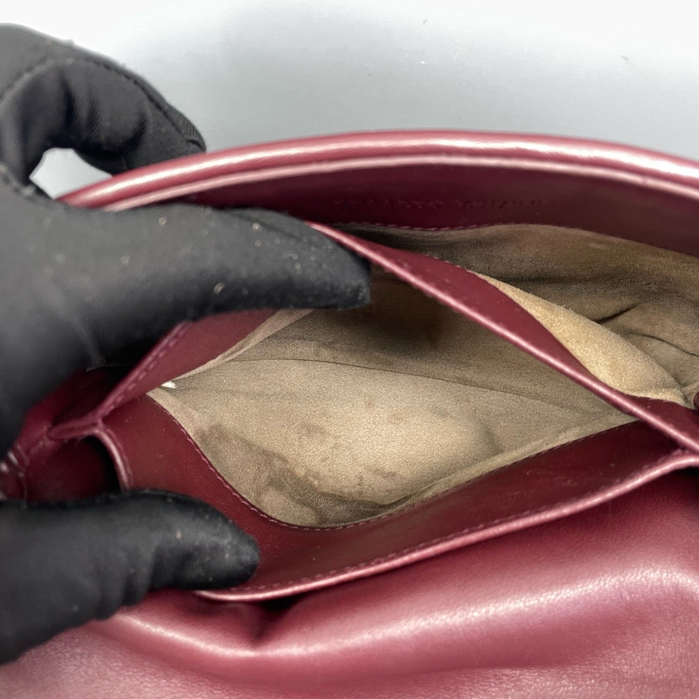 Bottega Veneta - Olympia - Lambskin leather - Burgundy - (Small)