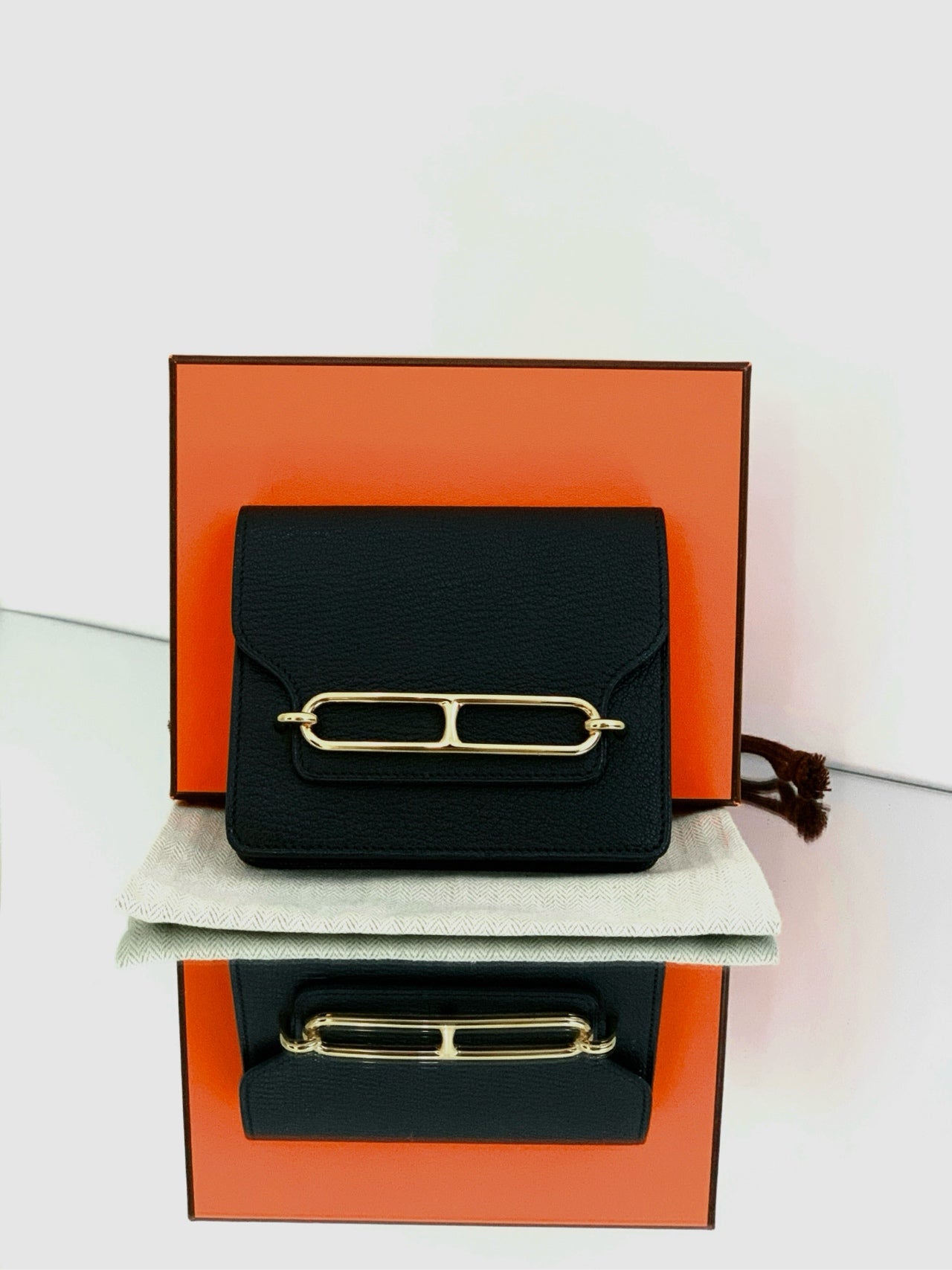 Hermès - Roulis Slim Compact - Goatskin leather - Black - (small)