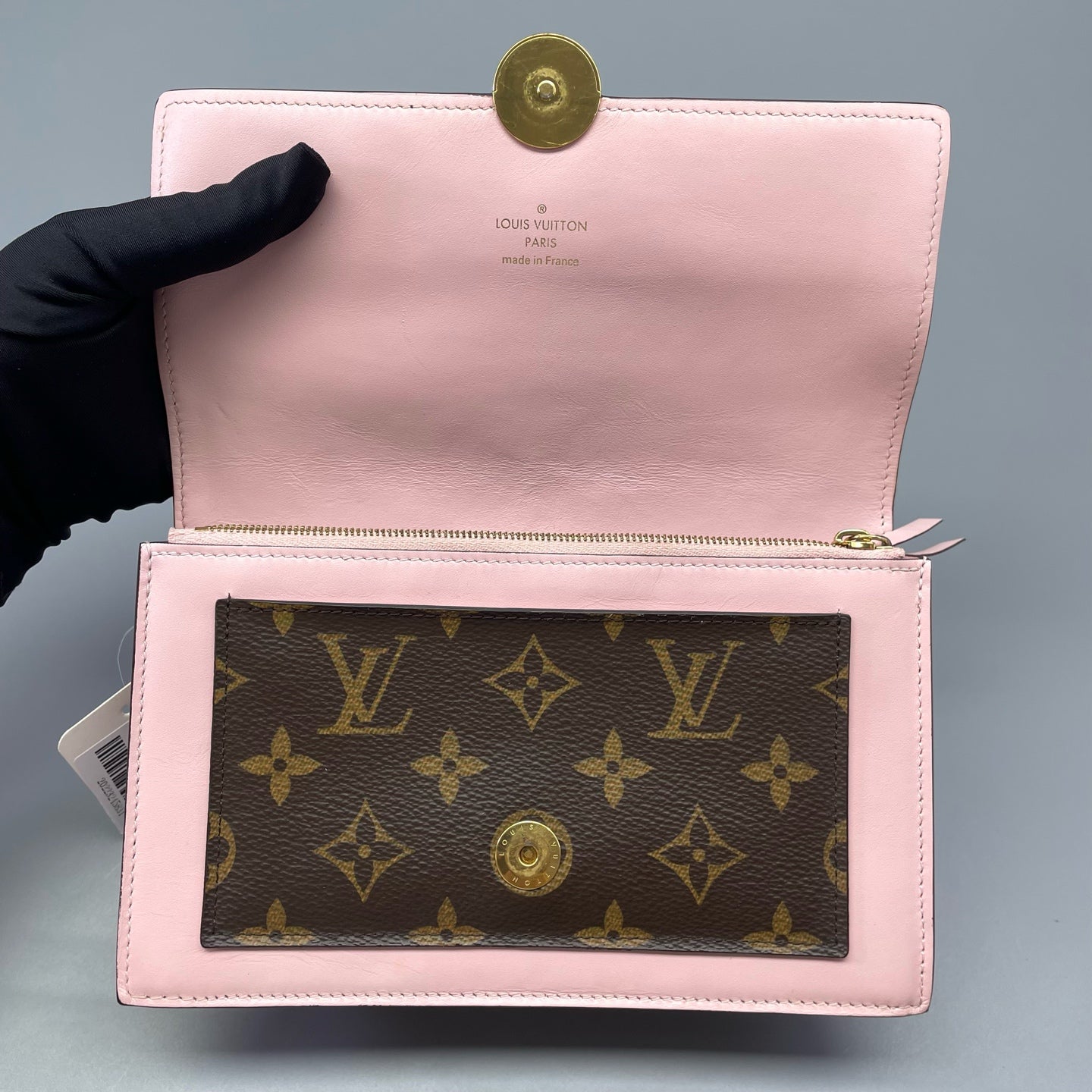Louis Vuitton - Wallet on Chain (WOC) Monogram Bicolor Floral - Monogram coated canvas and calfskin leather - Multicolour (Brown and Pink) - (mini)