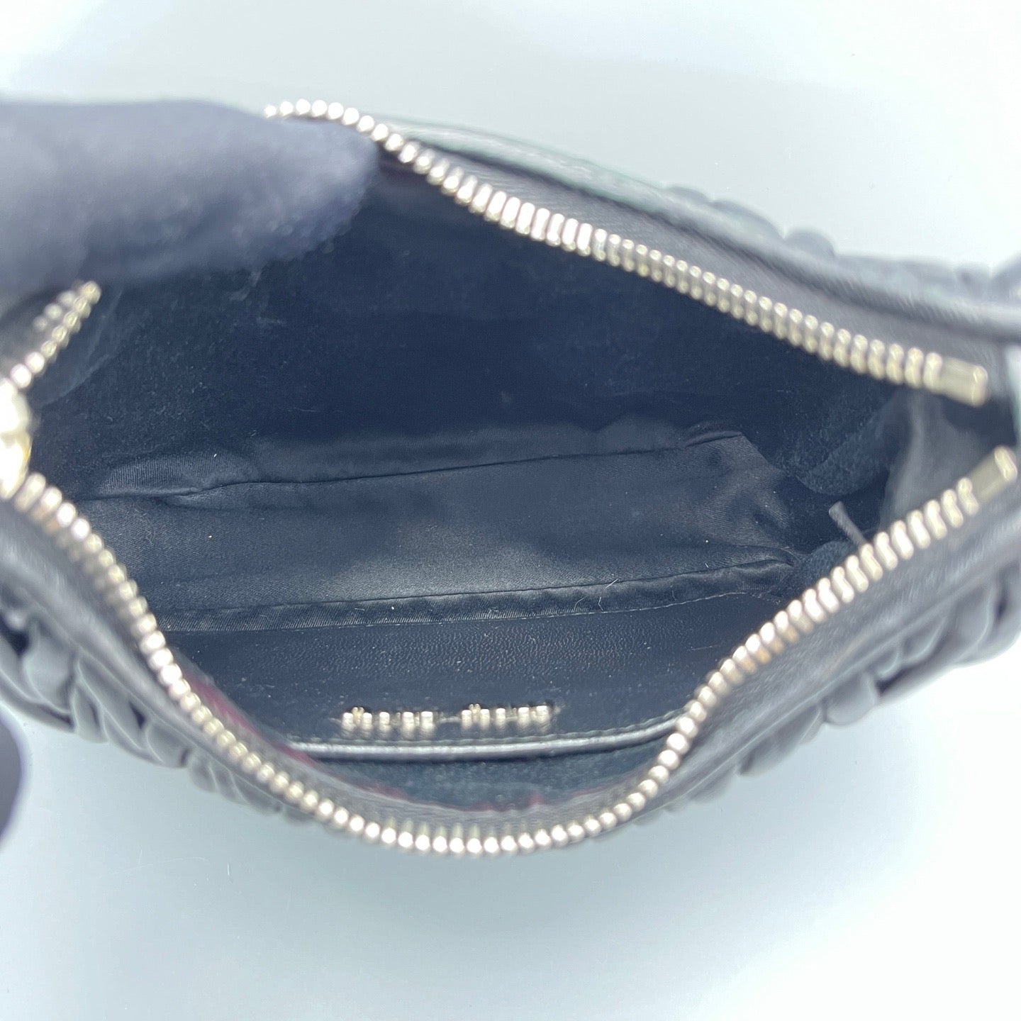 Miu Miu - Hobo Pleated Chain Bag - Leather - Black - (mini)