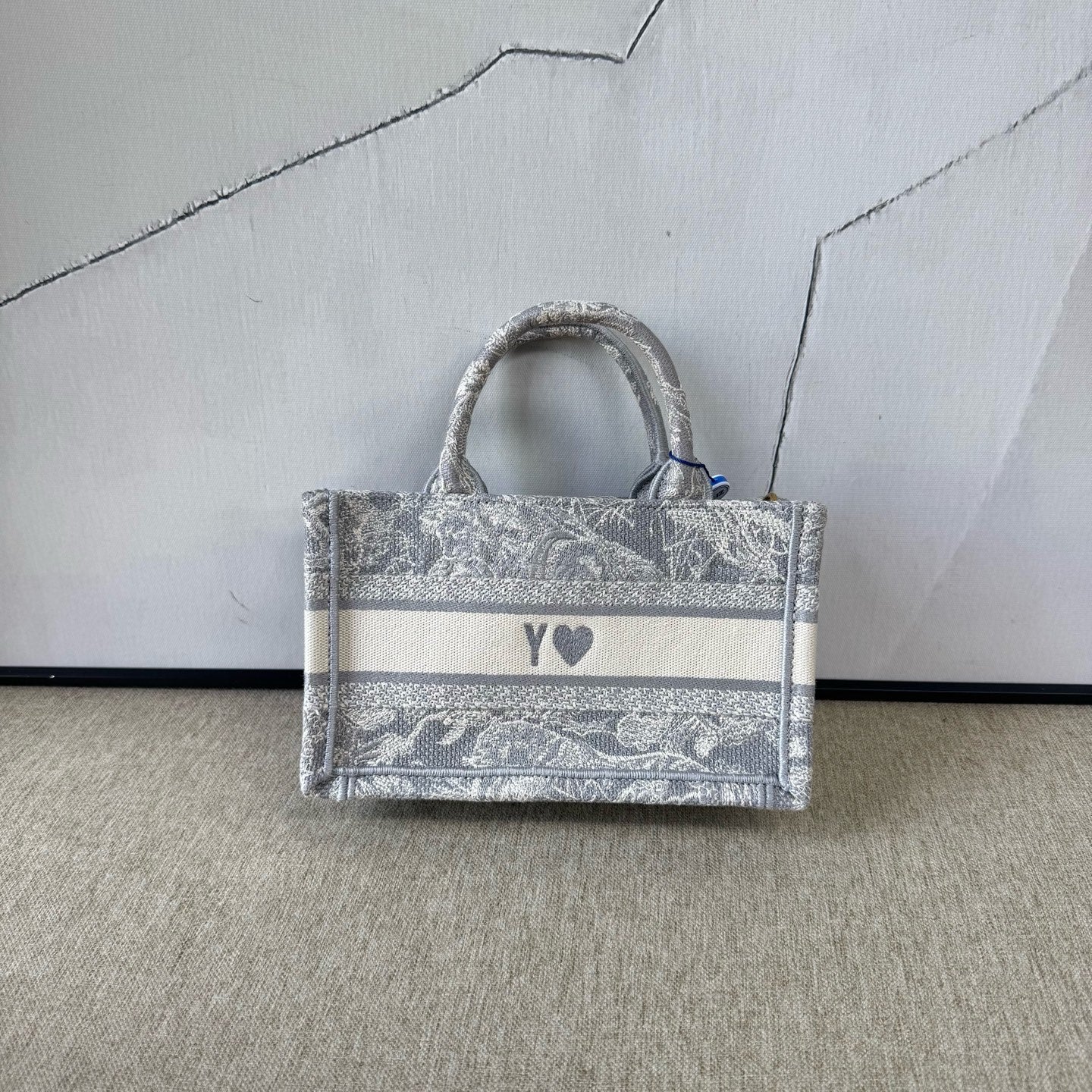 Dior - Book Tote Mini - Embroidered canvas - Grey - (mini)
