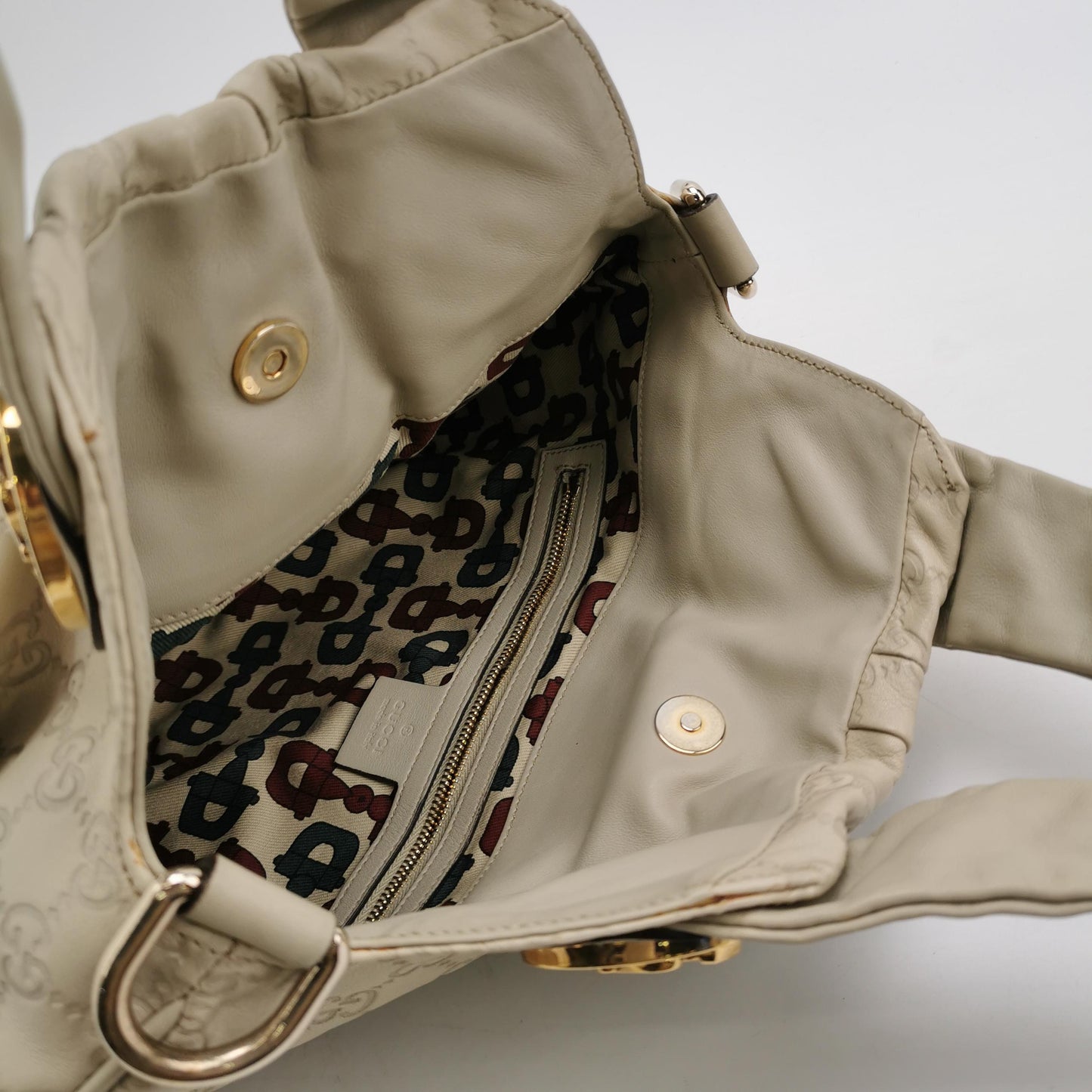 Gucci - Sukey Guccissima Hobo Bag - Guccissima embossed calfskin leather - Milkshake White - (Medium)