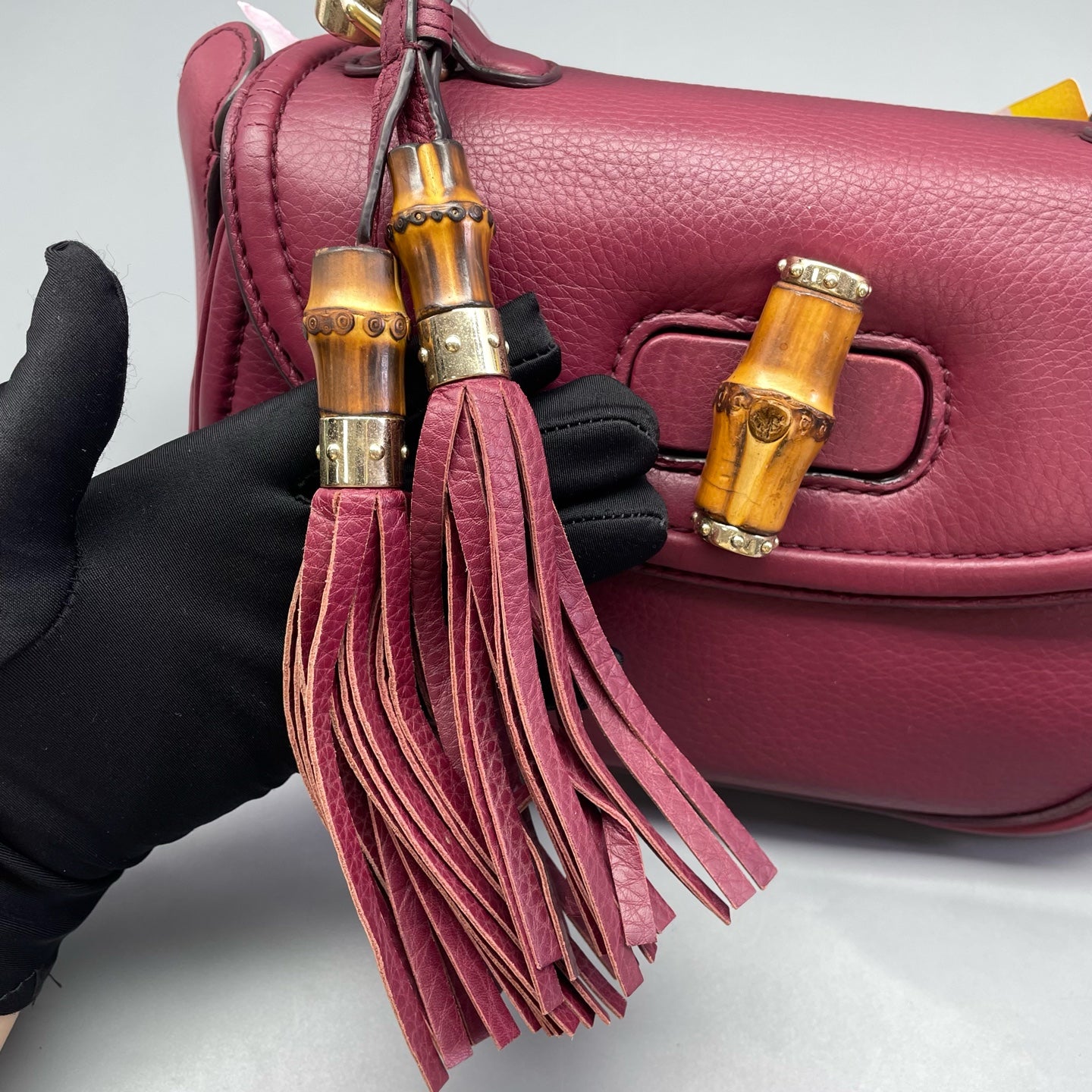 Gucci - Bamboo Top Handle Bag - Leather - Burgundy - (mini)