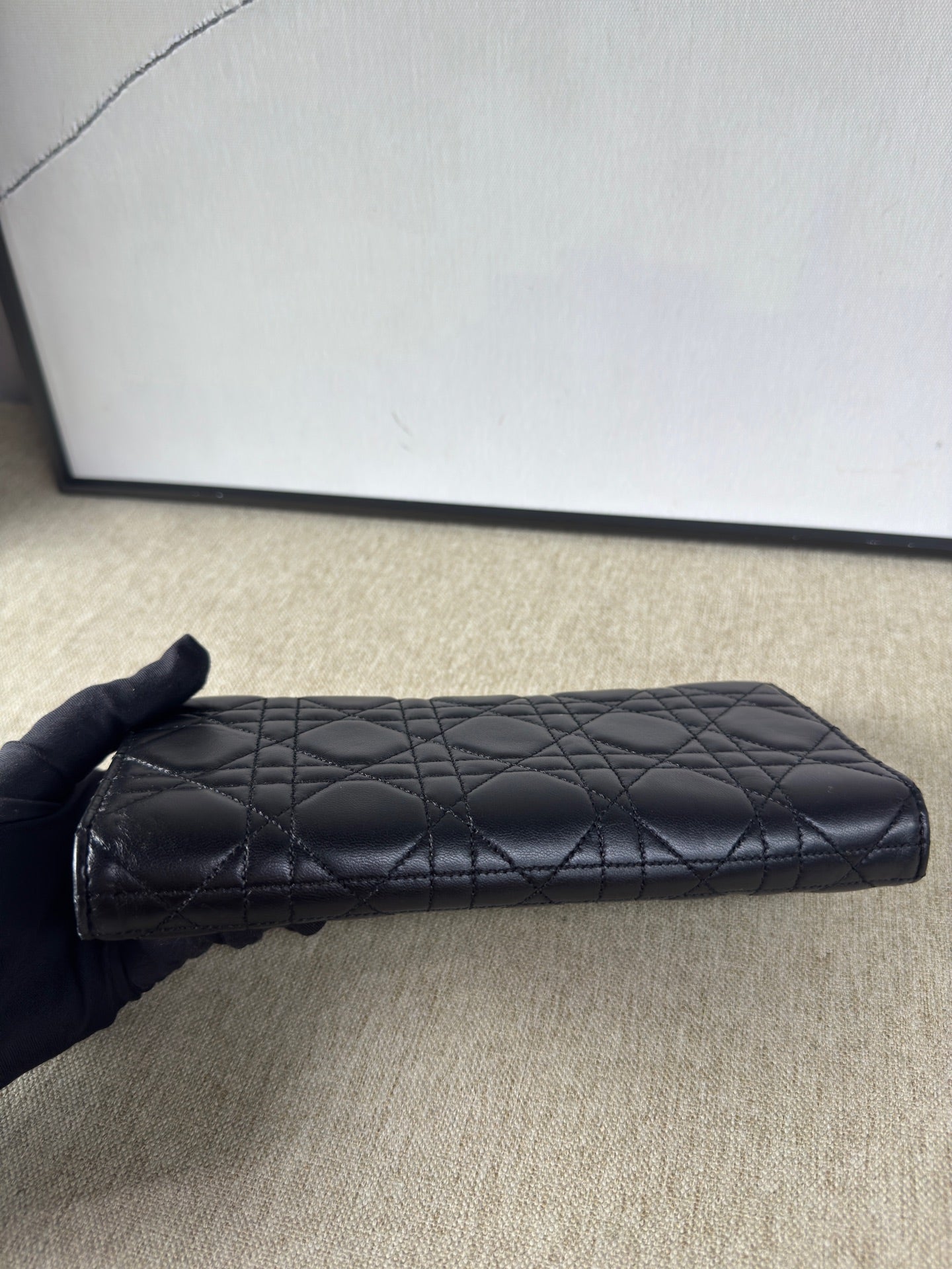 Dior - Miss Dior Quilted Chain Wallet - Lambskin leather - Black - (mini)
