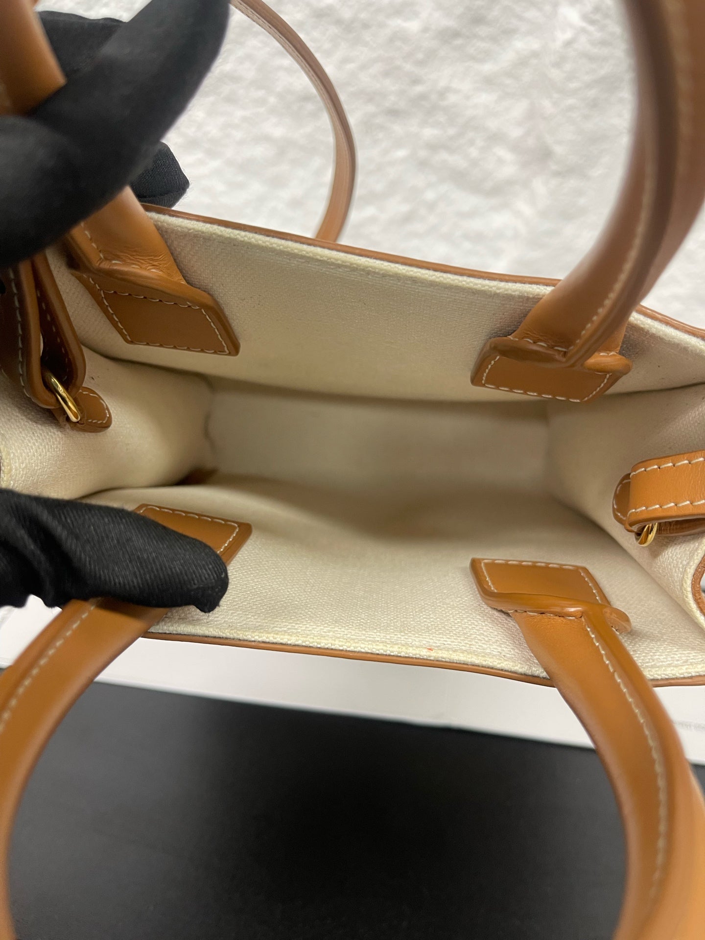 Celine - Mini Vertical Cabas - Canvas and calfskin leather - Beige and Brown - (mini)