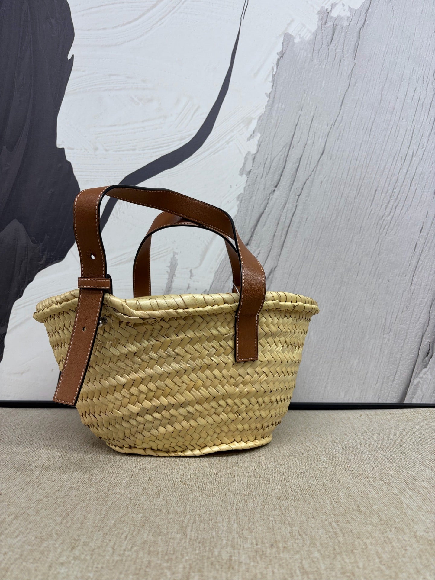 LOEWE - Basket Bag - Wicker and Leather - Beige and Brown - (Small)