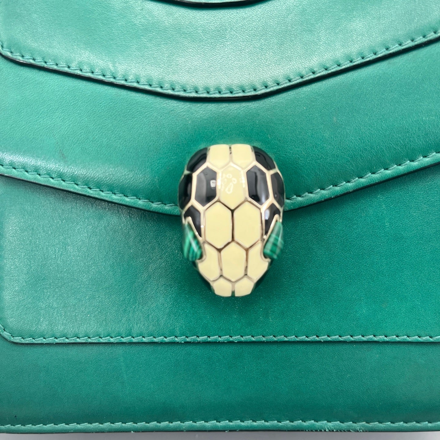 Bvlgari - Serpenti Forever Accordion Bag - Calfskin leather - Green - (Small)