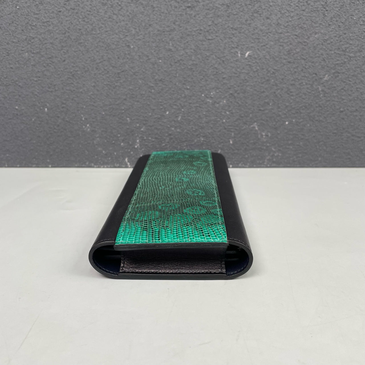 Hermès - H071034CAAA Long Wallet / Organizer - Lizard skin and calfskin leather - Black and Green - (Small)