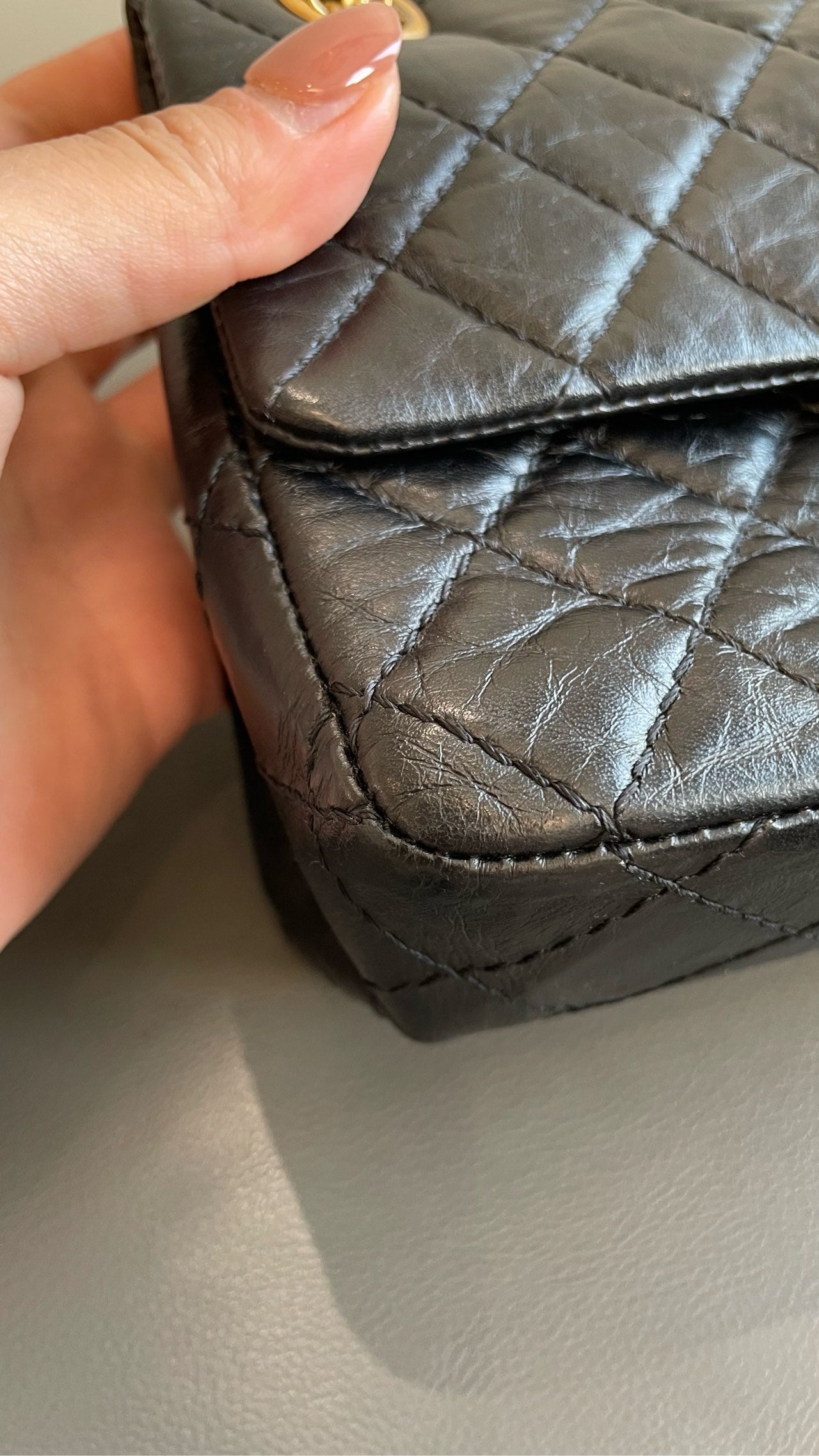 Chanel - 2.55 Reissue Mini - Aged calfskin leather - Black - (mini)