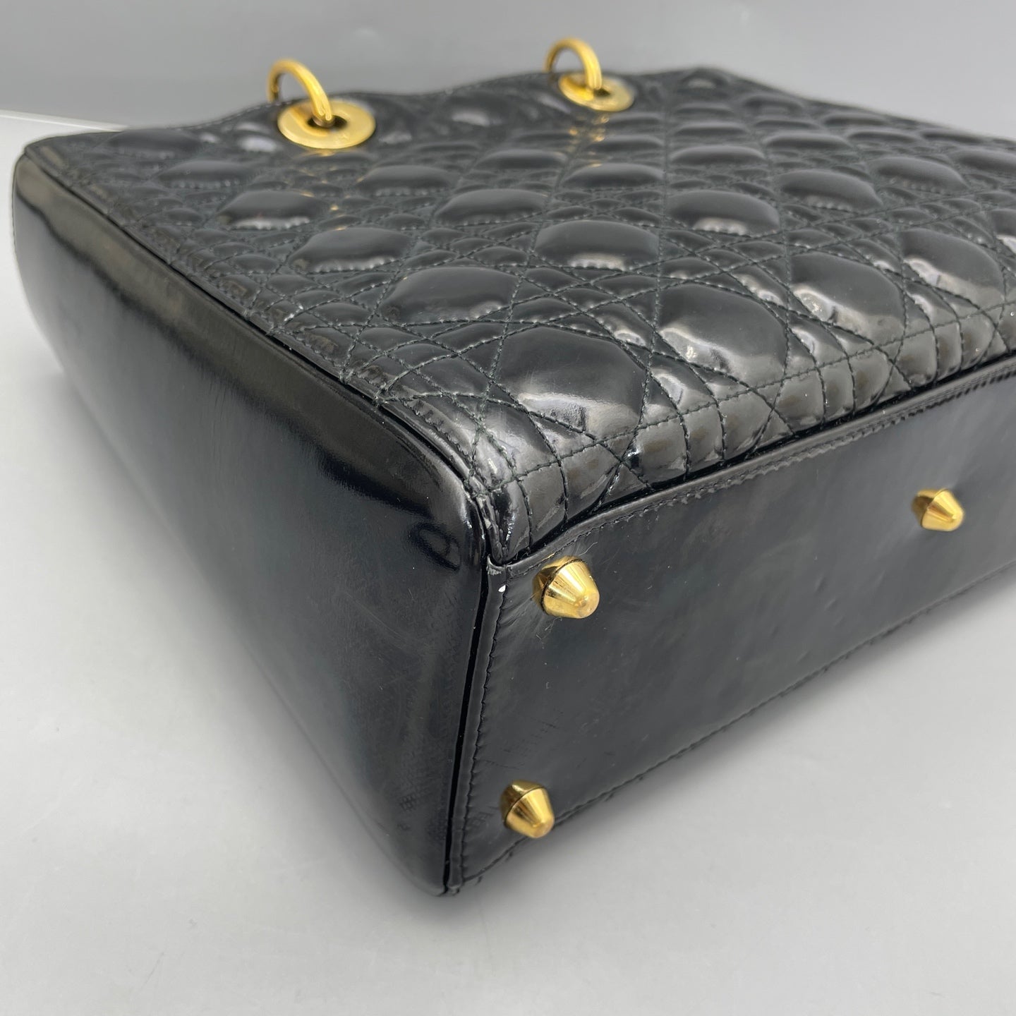 Dior - Lady Dior Large - Patent leather - Black - (Large)