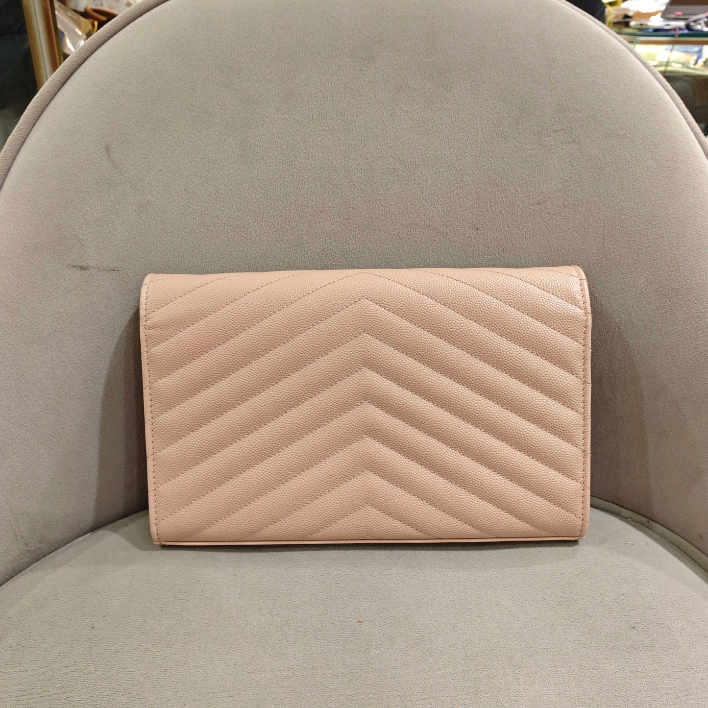 Saint Laurent - Envelope Bag - Caviar leather - Pink with Gold-Tone Hardware - (Small)