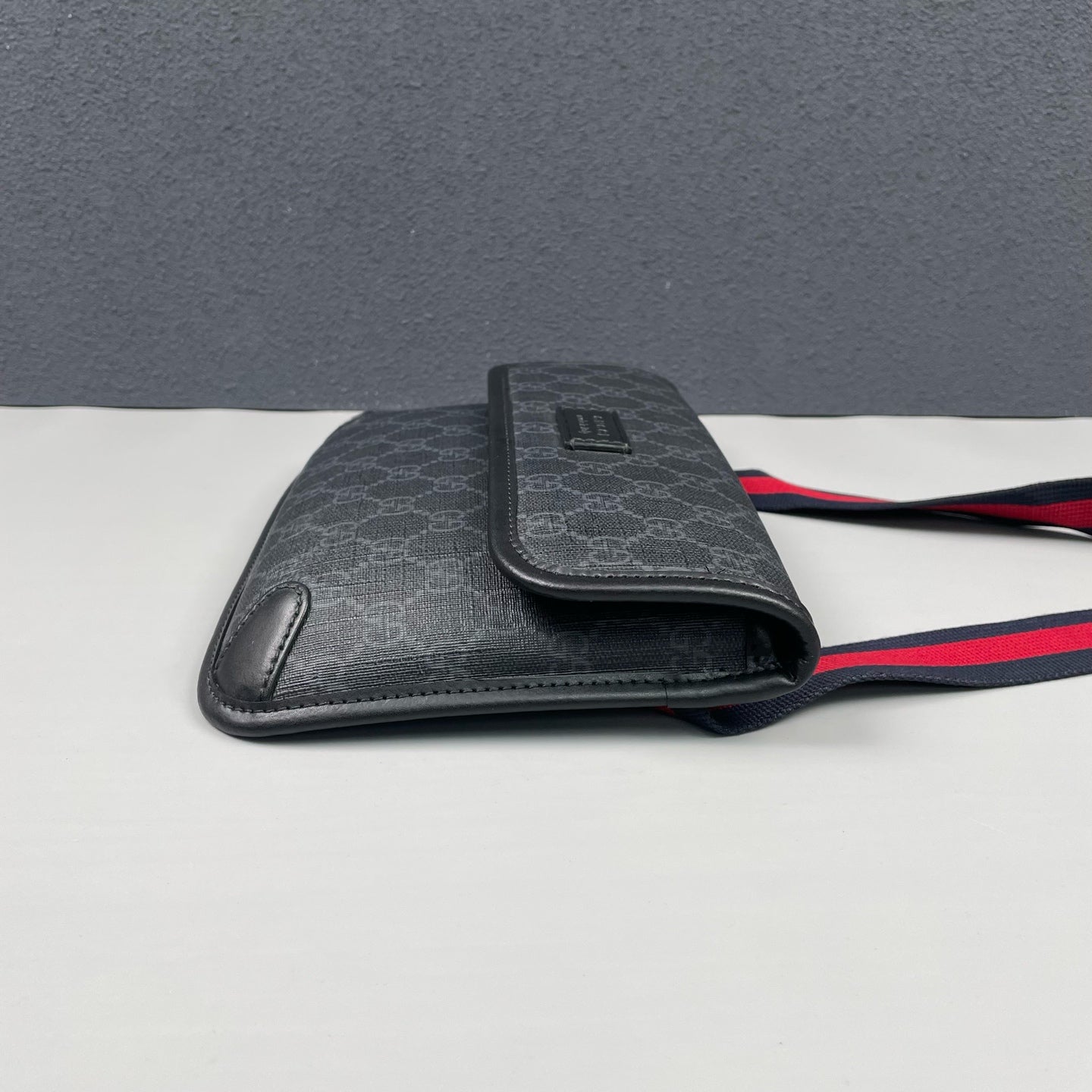 Gucci - GG Supreme Belt Bag - Coated canvas with leather trim - Black - (small)