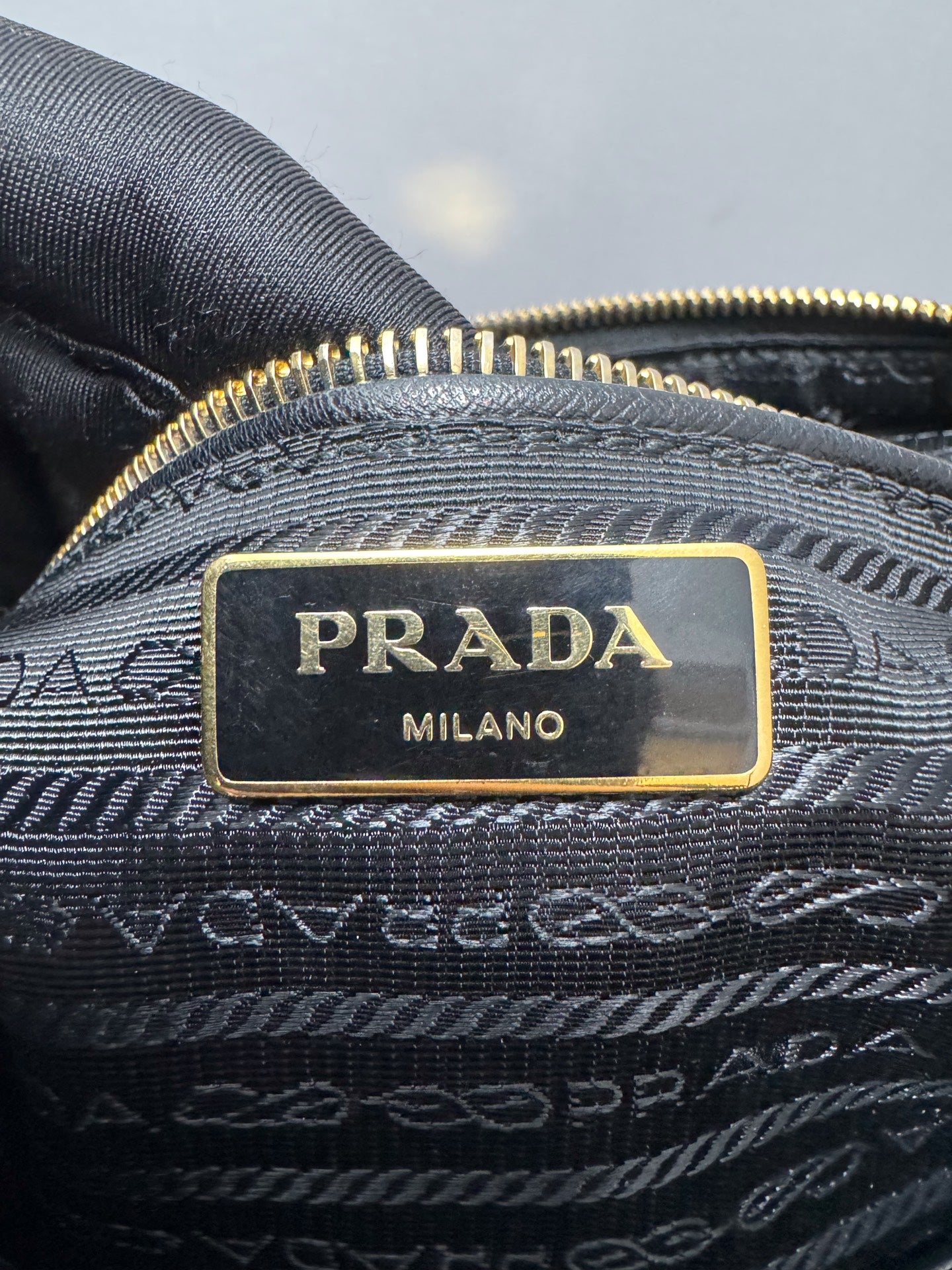 Prada - Quilted Nylon Chain Shoulder Bag - Technical fabric - Black - (Small)