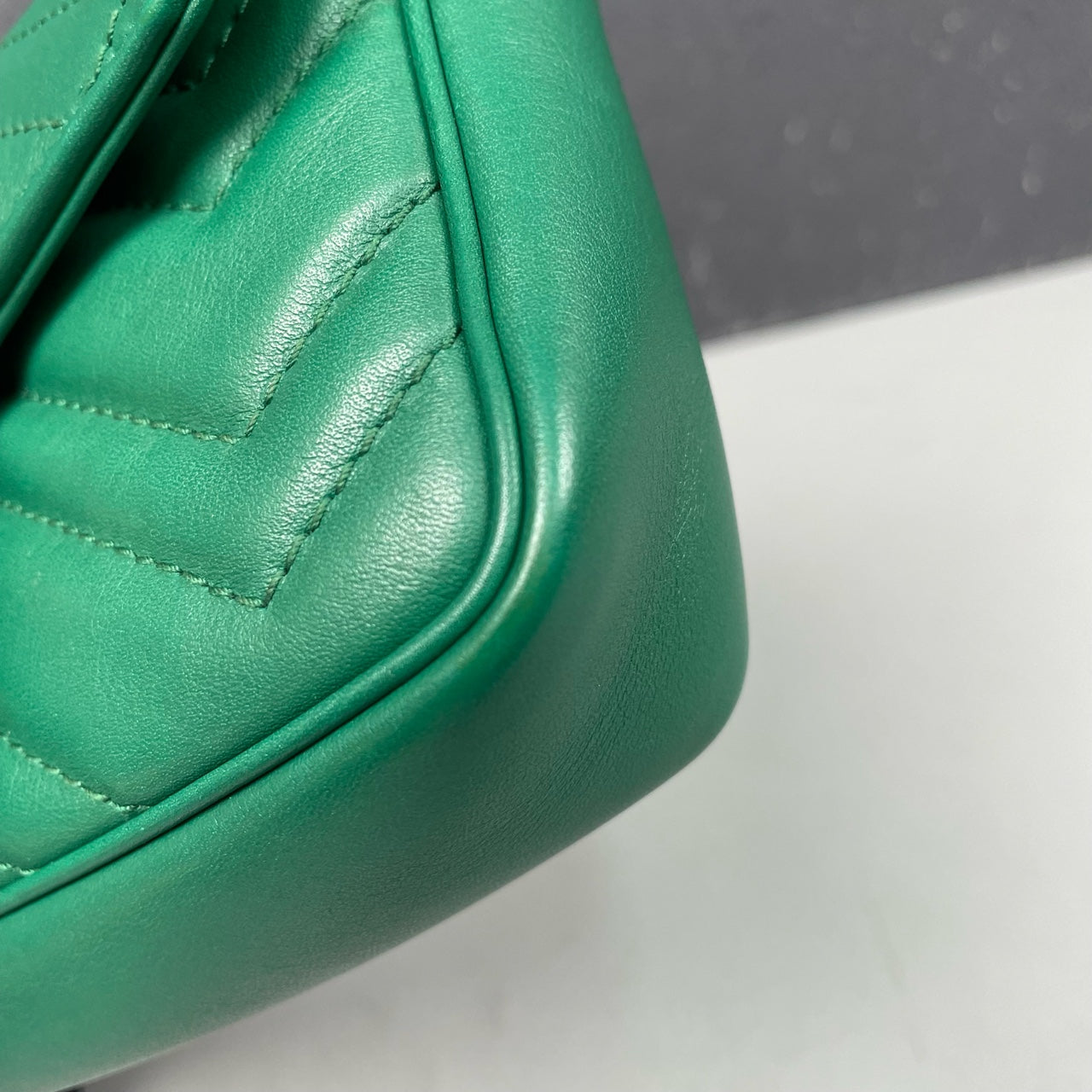 Gucci - GG Marmont Mini Chain Bag - Leather - Green - (mini)