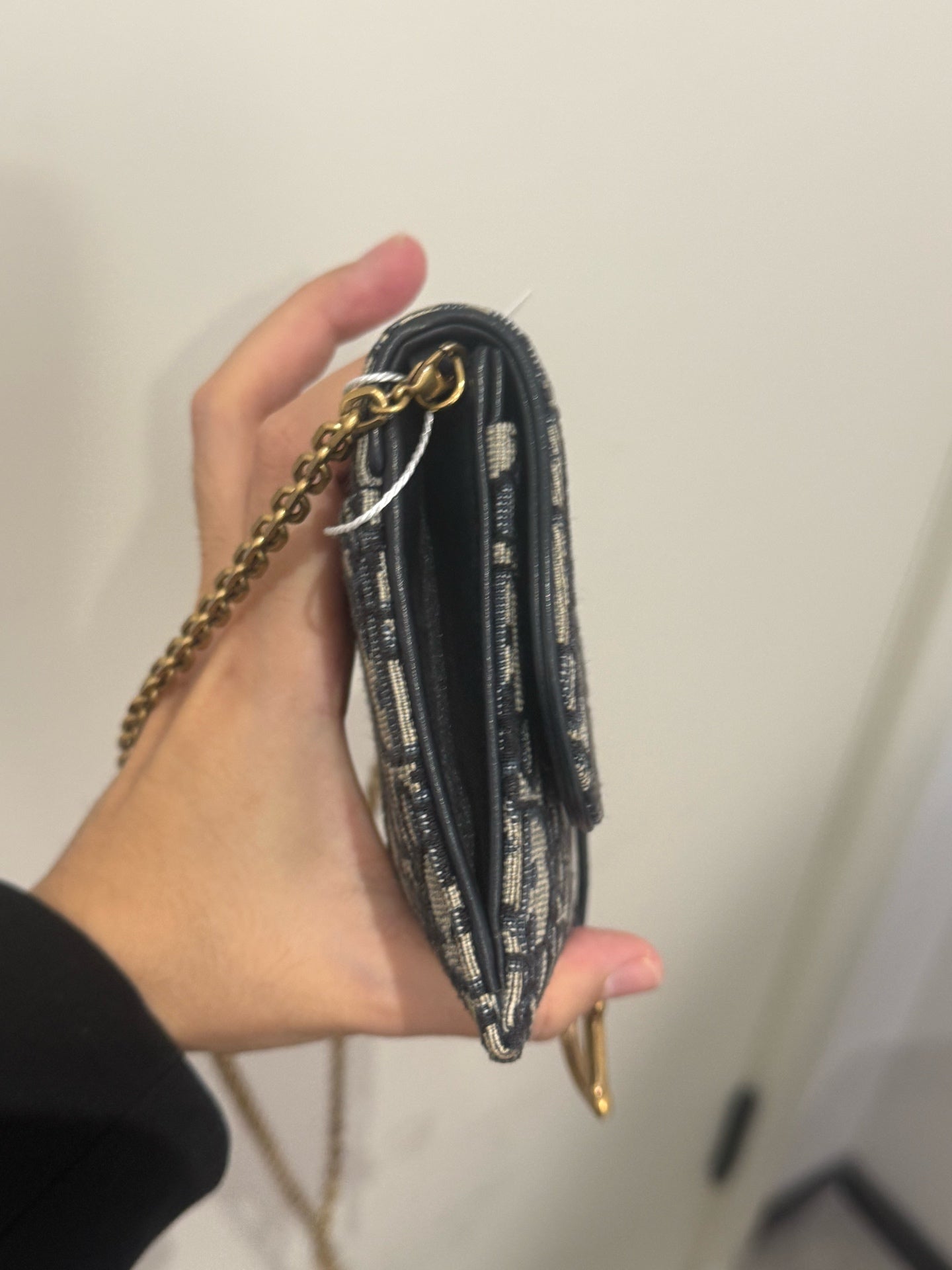 Dior - Oblique Embroidery Wallet On Chain Two-in-One - Embroidered jacquard canvas with leather trim - Multicolour - (mini)