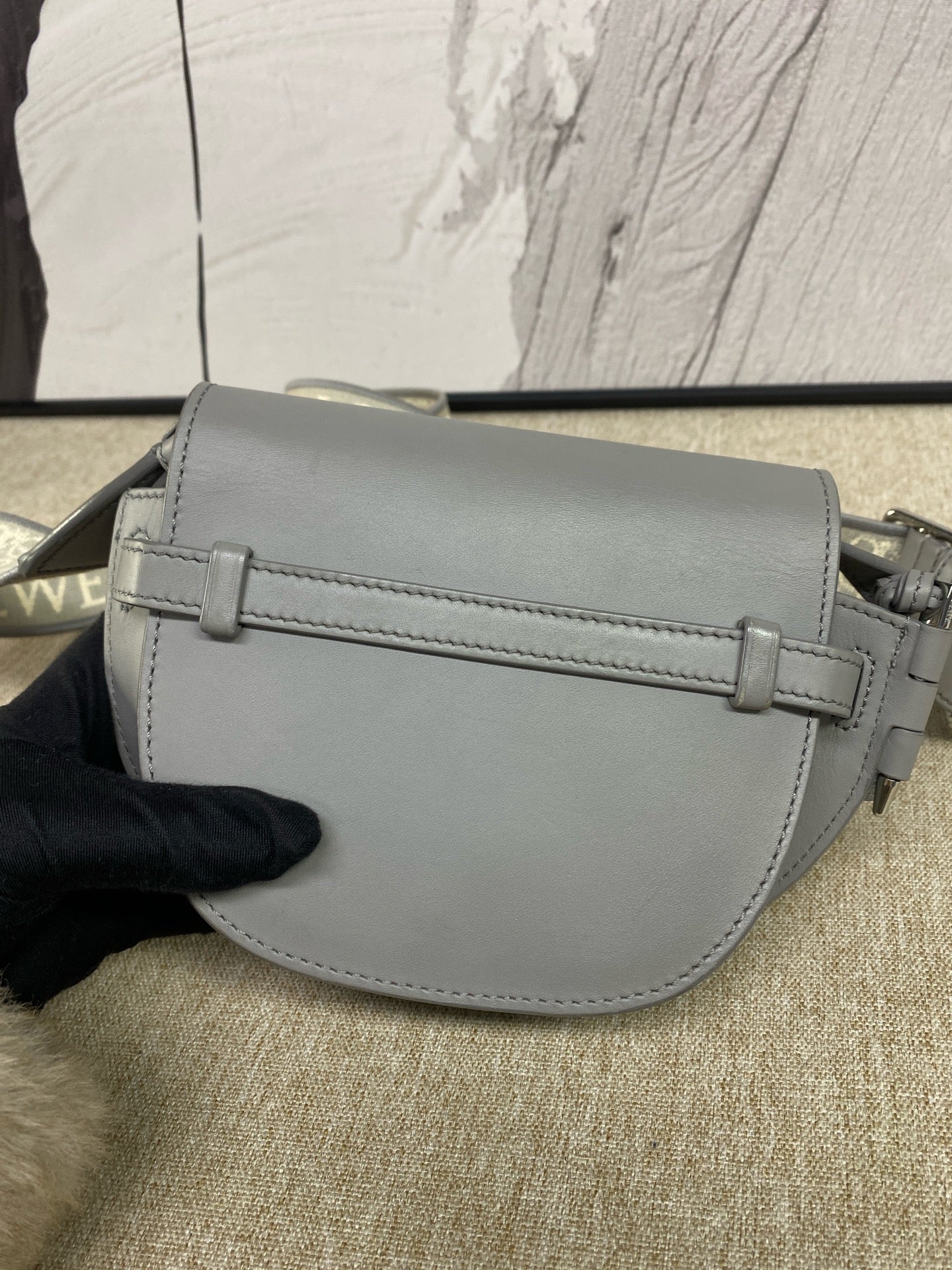 Loewe - Gate Mini Saddle Bag - Calfskin leather - Grey - (mini)