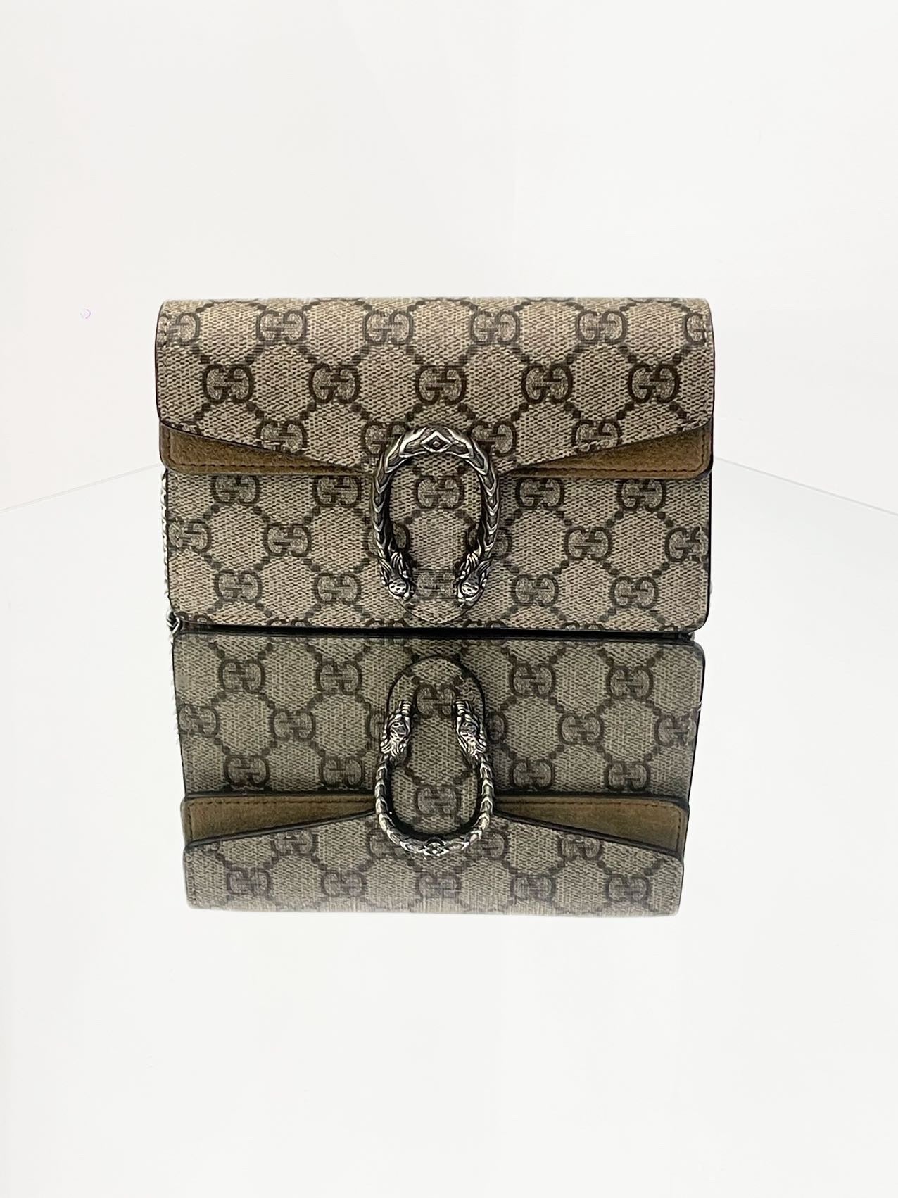 Gucci - Dionysus Mini - GG Supreme canvas with suede trim - Brown - (mini)