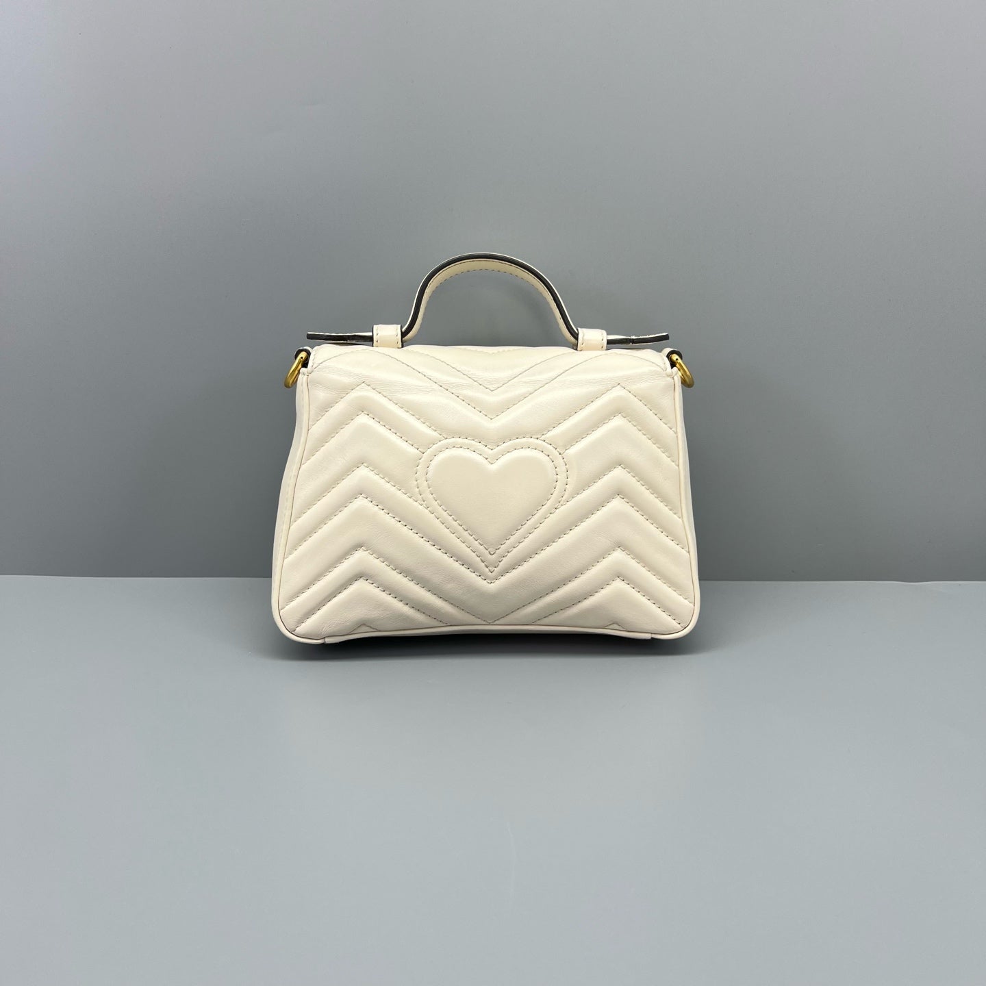 Gucci - GG Marmont Mini Top Handle Bag - Leather - White - (mini)