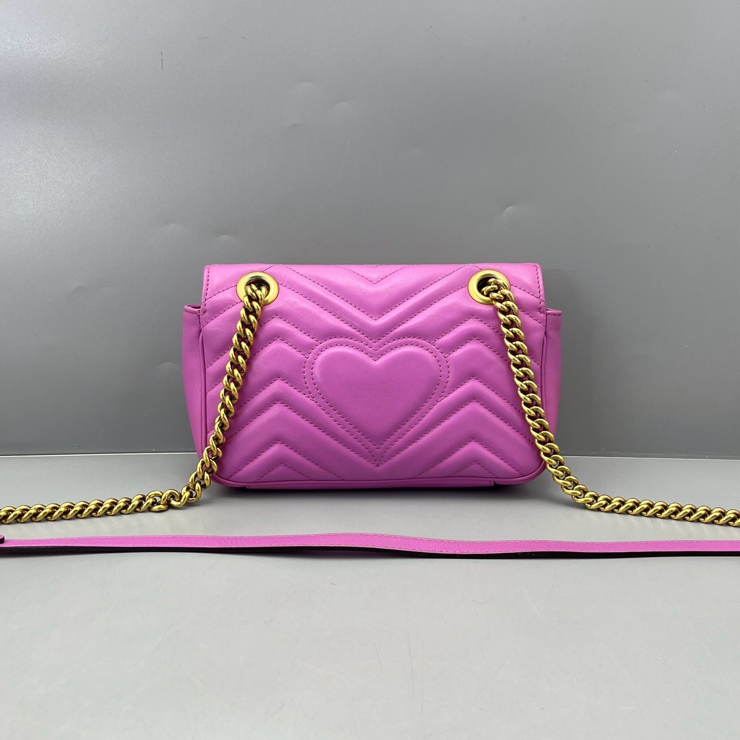 Gucci - Marmont 22 Chain Bag - Leather - Purple - (Mini)