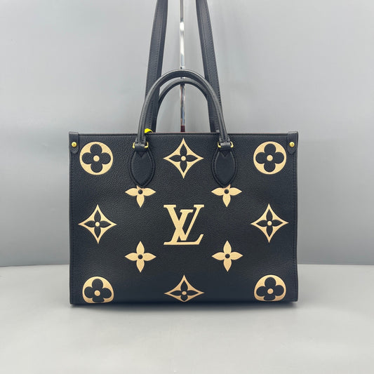 Louis Vuitton - Onthego MM - Giant Monogram Empreinte Leather - Black with Beige Monogram - (Medium)