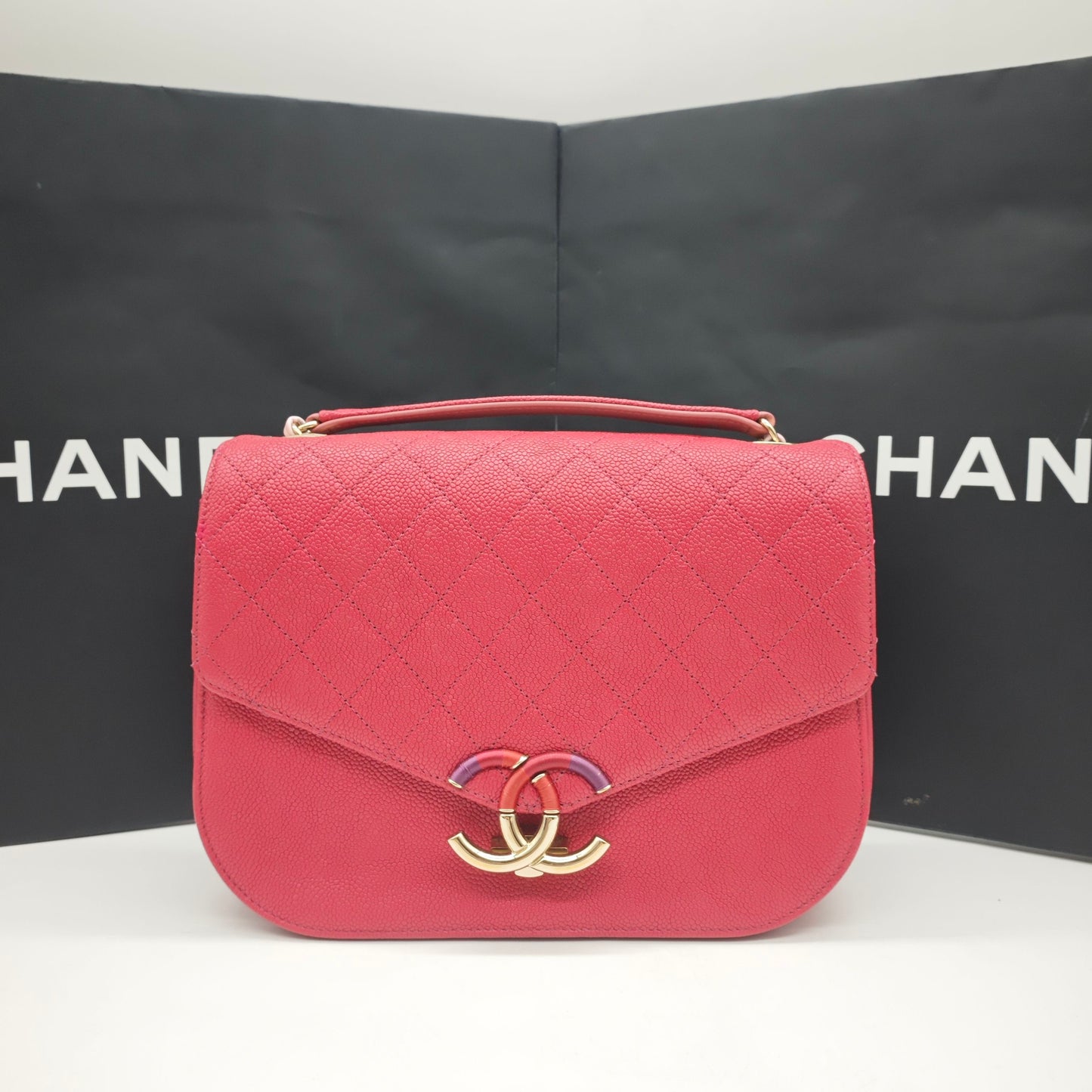Chanel - Cuba Rainbow Series Messenger Bag - Leather - Pink - (Medium)