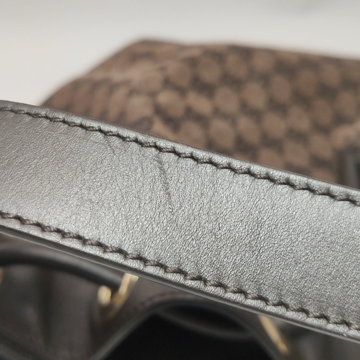 Gucci - GG Monogram Canvas Bucket Bag - GG monogram canvas and leather trim - Brown - (medium)