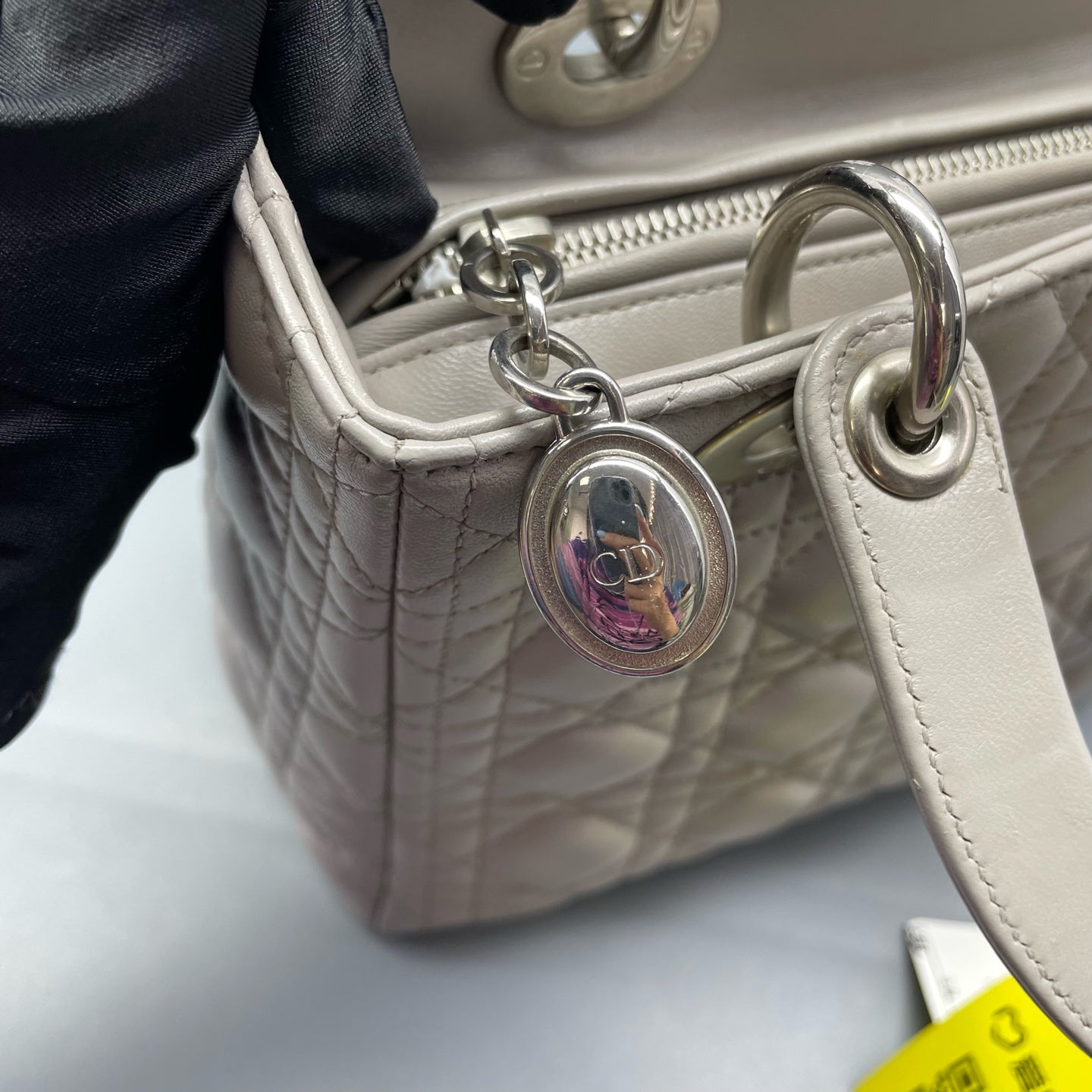 Dior - Lady Dior - Cannage quilted lambskin leather - Grey with Silver-Tone Hardware - (Medium)