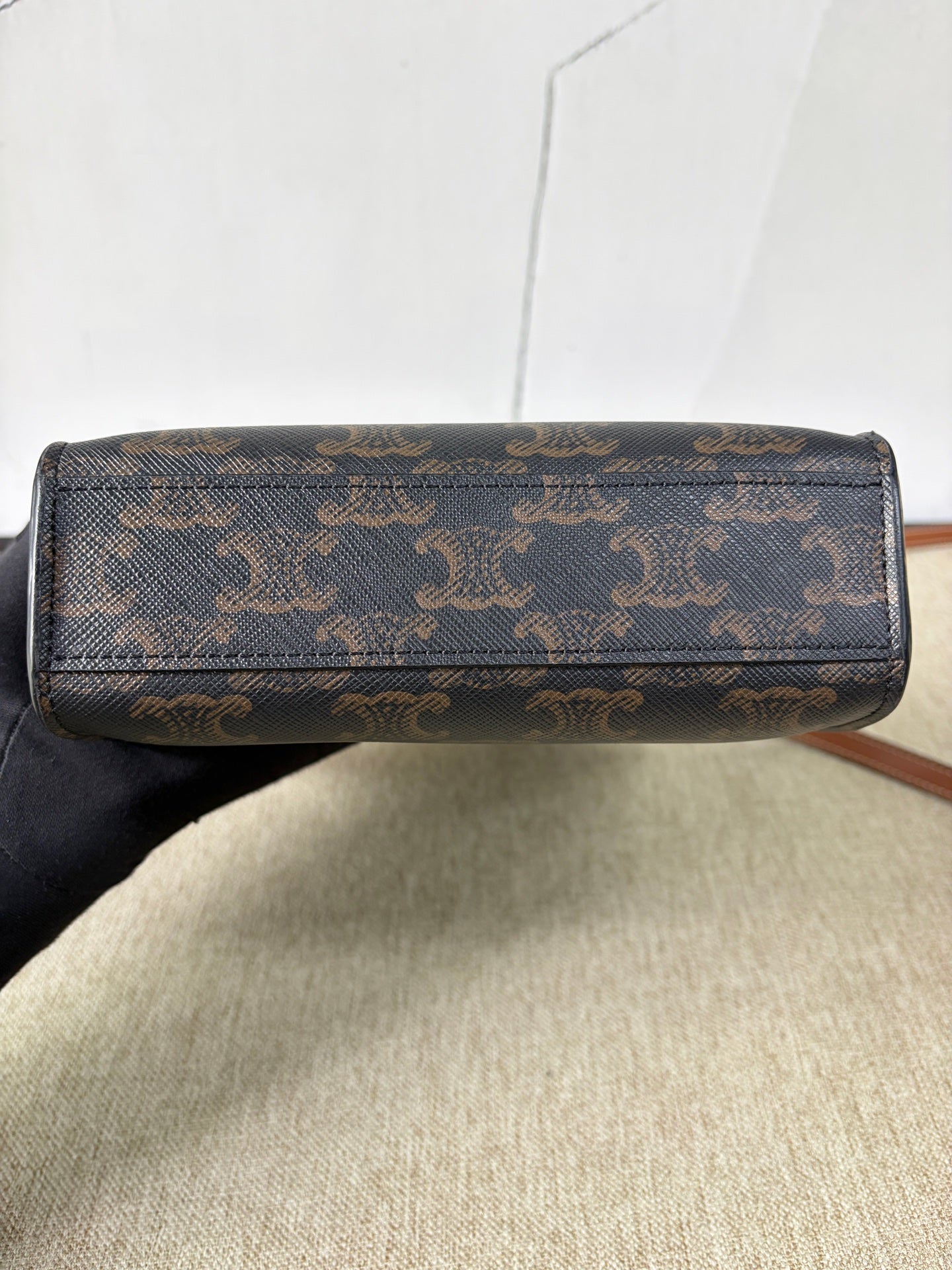 Celine - Triomphe Canvas Mini Vertical Cabas - Triomphe coated canvas with calfskin leather trim - Brown - (mini)